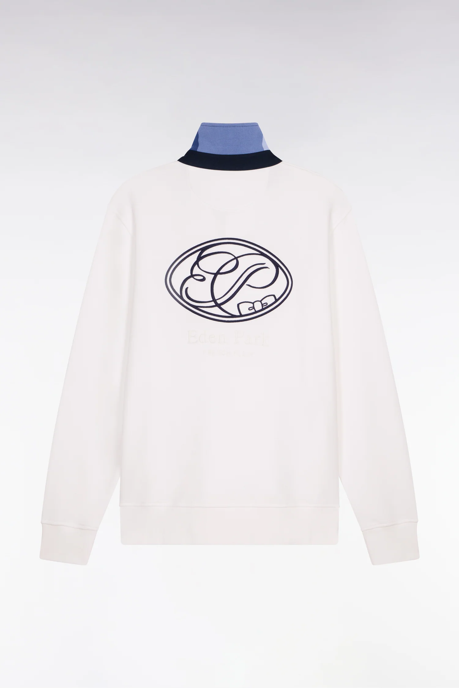 Sweatshirt à col maillot en molleton écru brodé coupe regular - Image 2