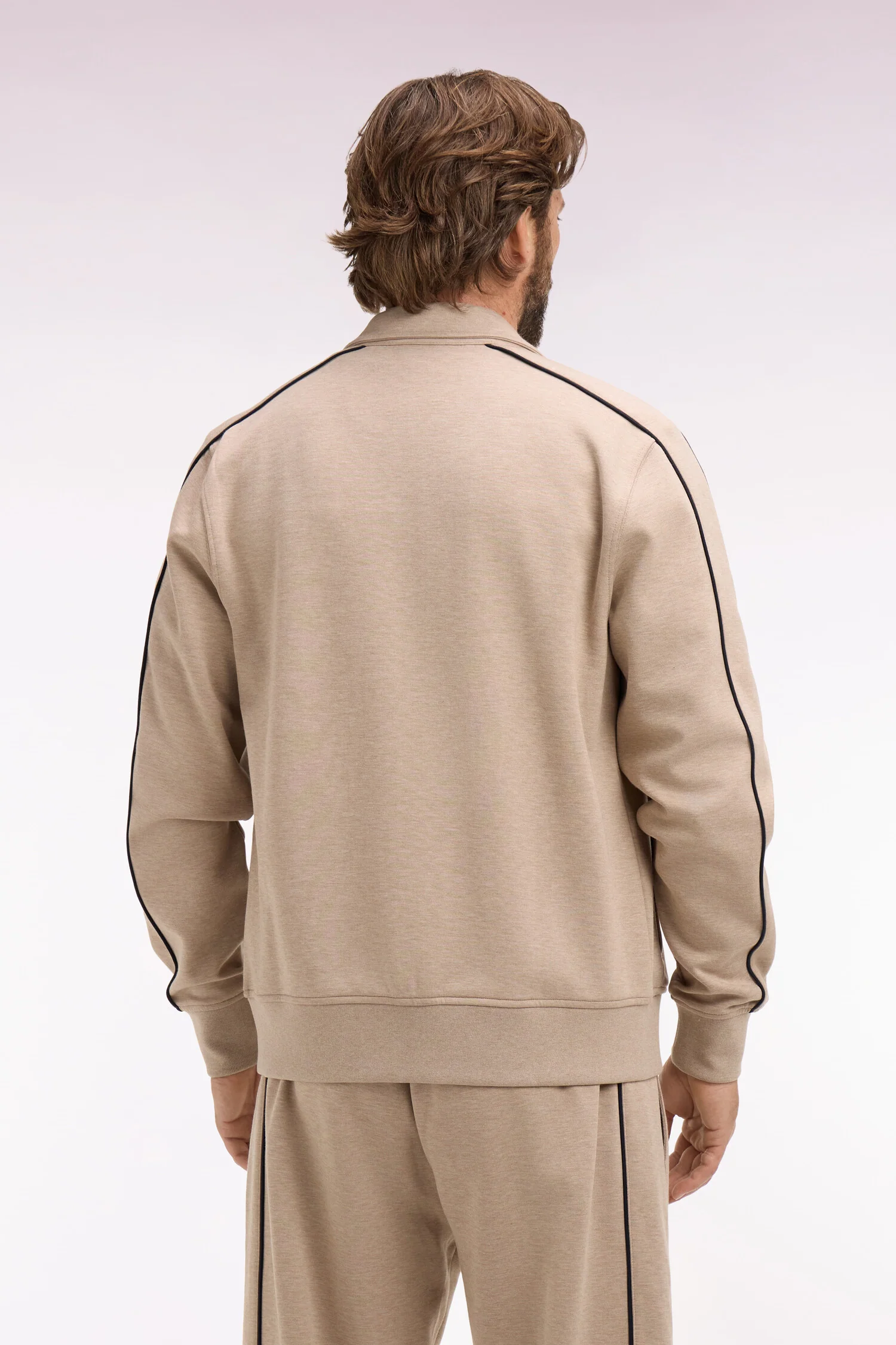 Sweatshirt blouson en molleton beige - Image 5