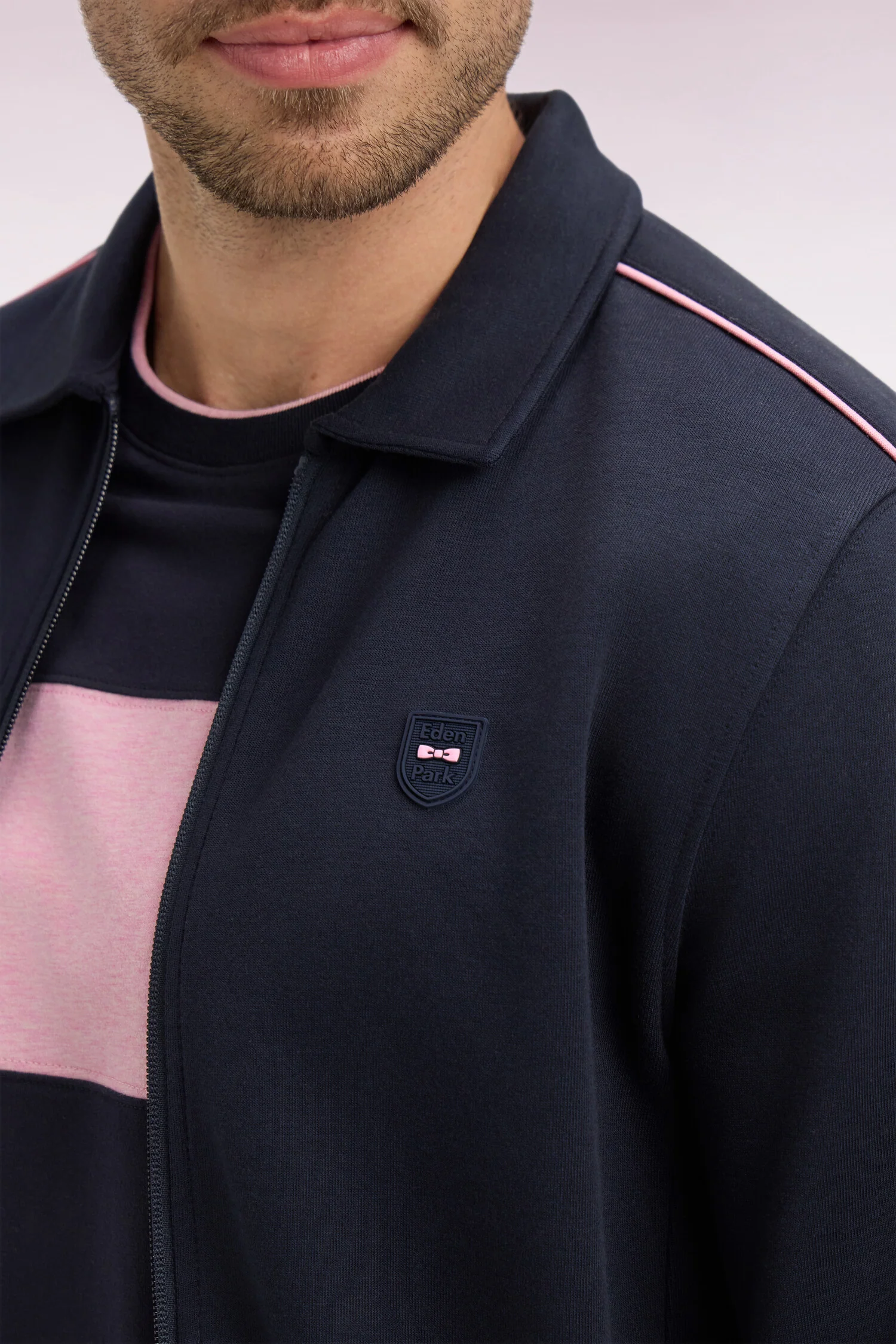 Sweatshirt blouson en molleton marine - Image 4