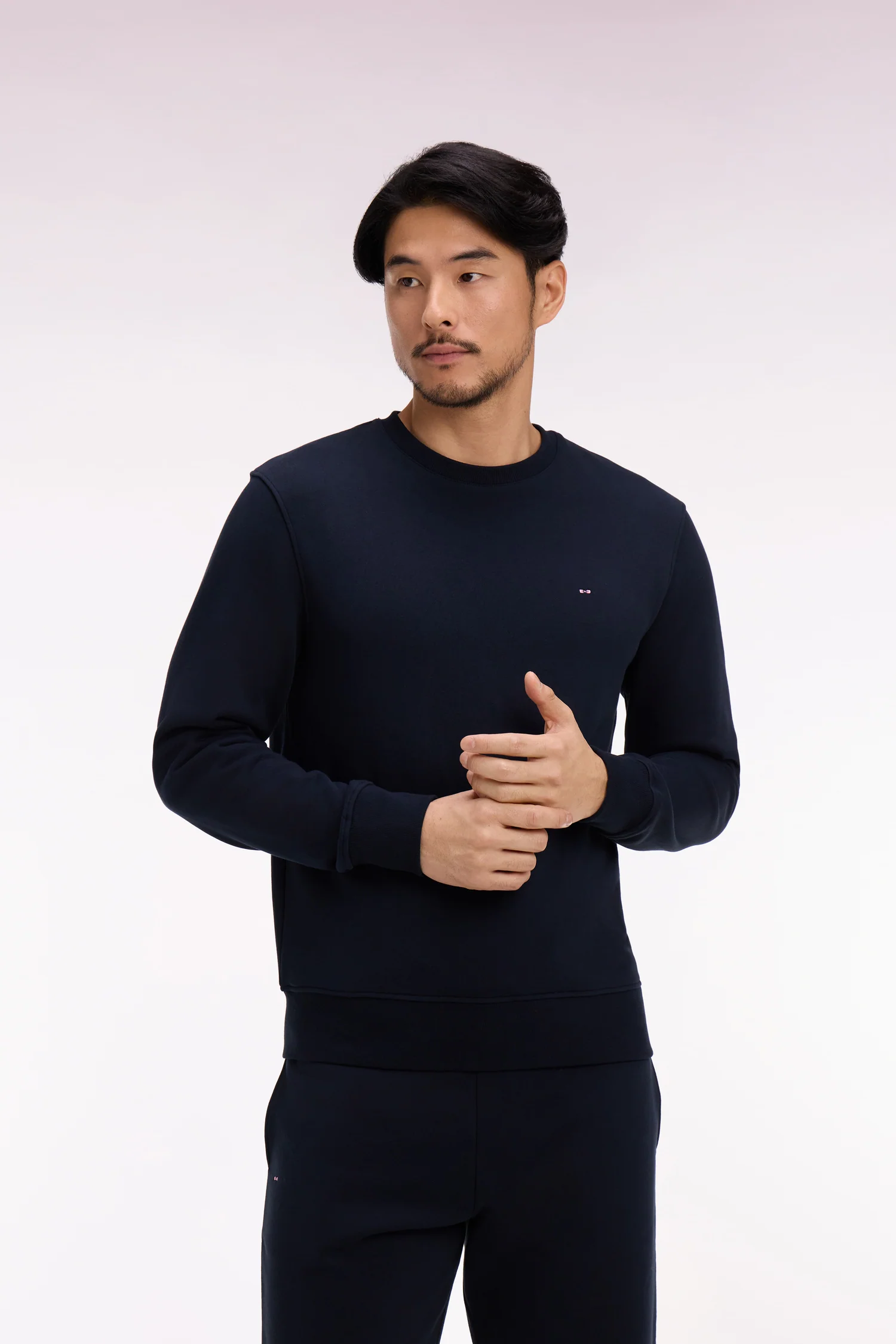 Sweatshirt en molleton coton marine