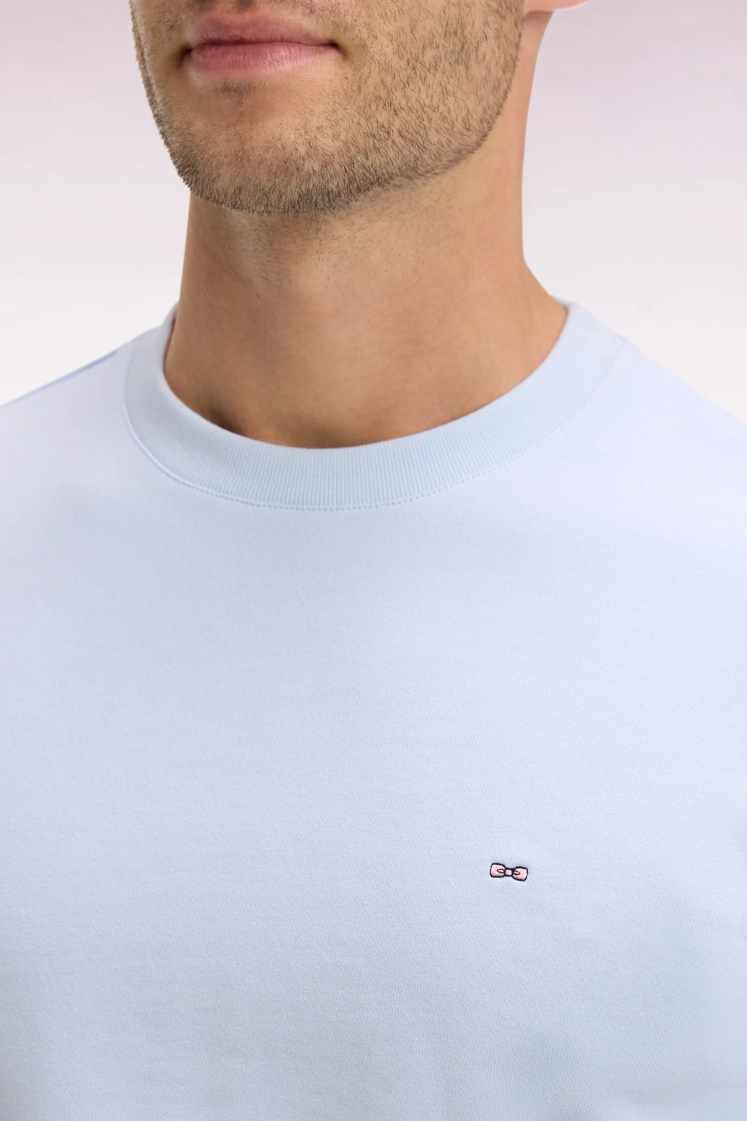 Sweatshirt uni en molleton coton bleu ciel - Image 4
