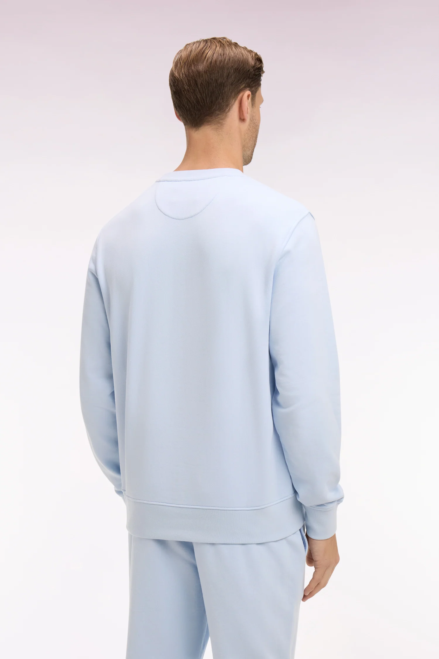 Sweatshirt uni en molleton coton bleu ciel - Image 5