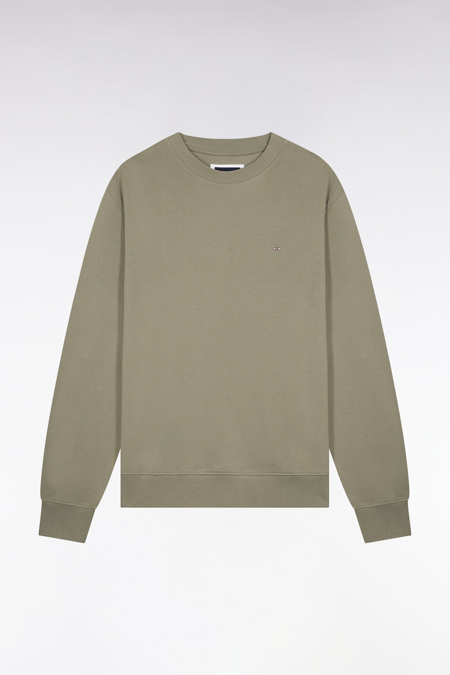 Sweatshirt uni en molleton coton kaki - Image 2