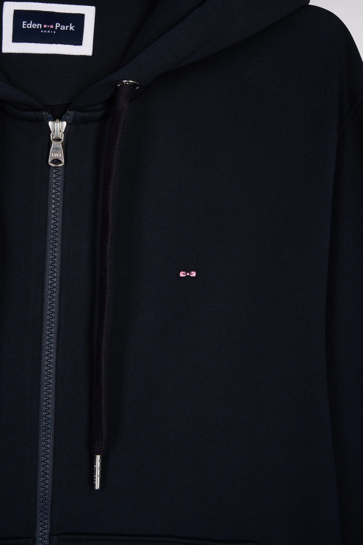 Sweatshirt zippé à capuche en molleton coton marine - Image 6