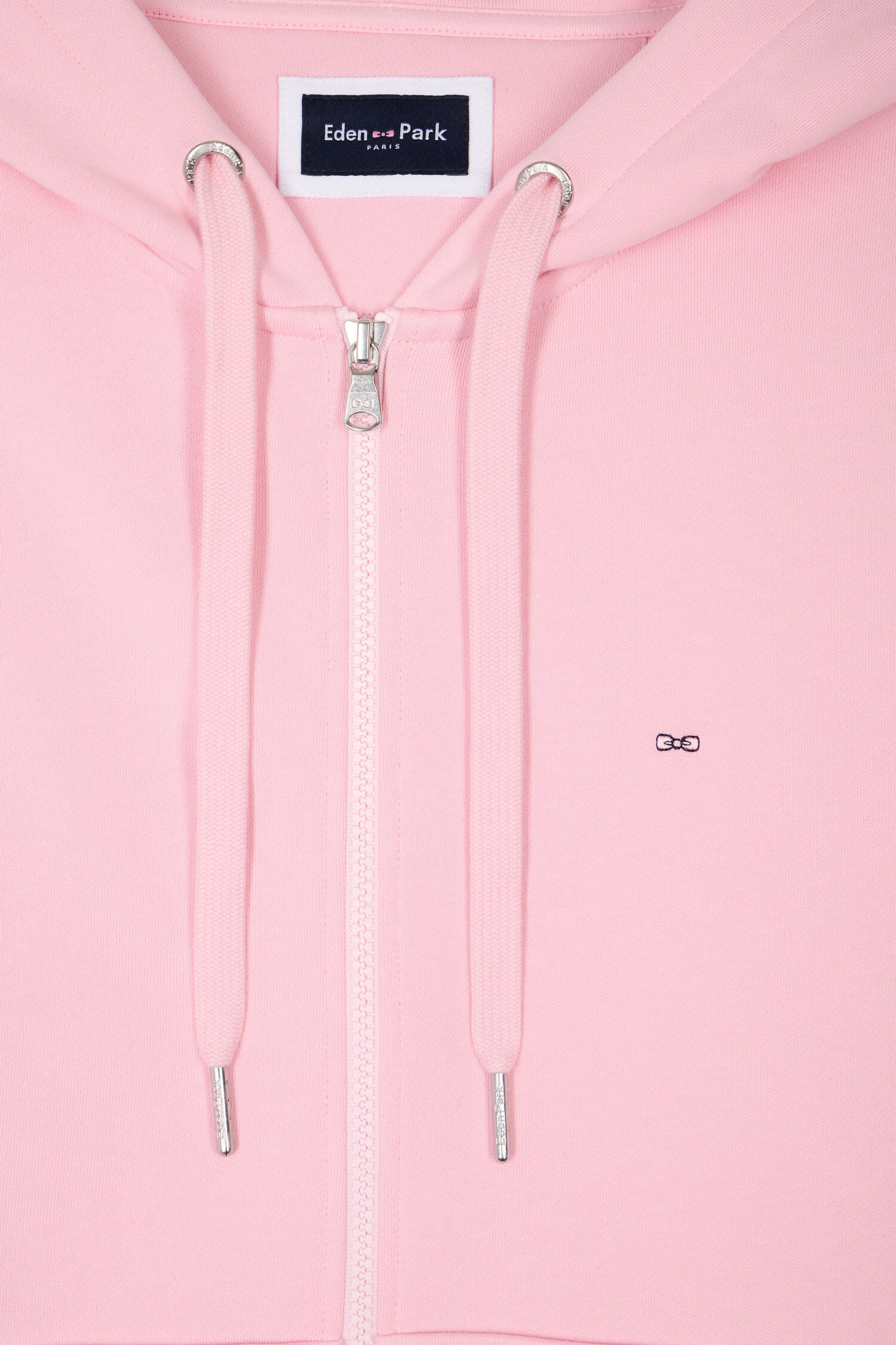 Sweatshirt zippé à capuche en molleton coton rose - Image 6