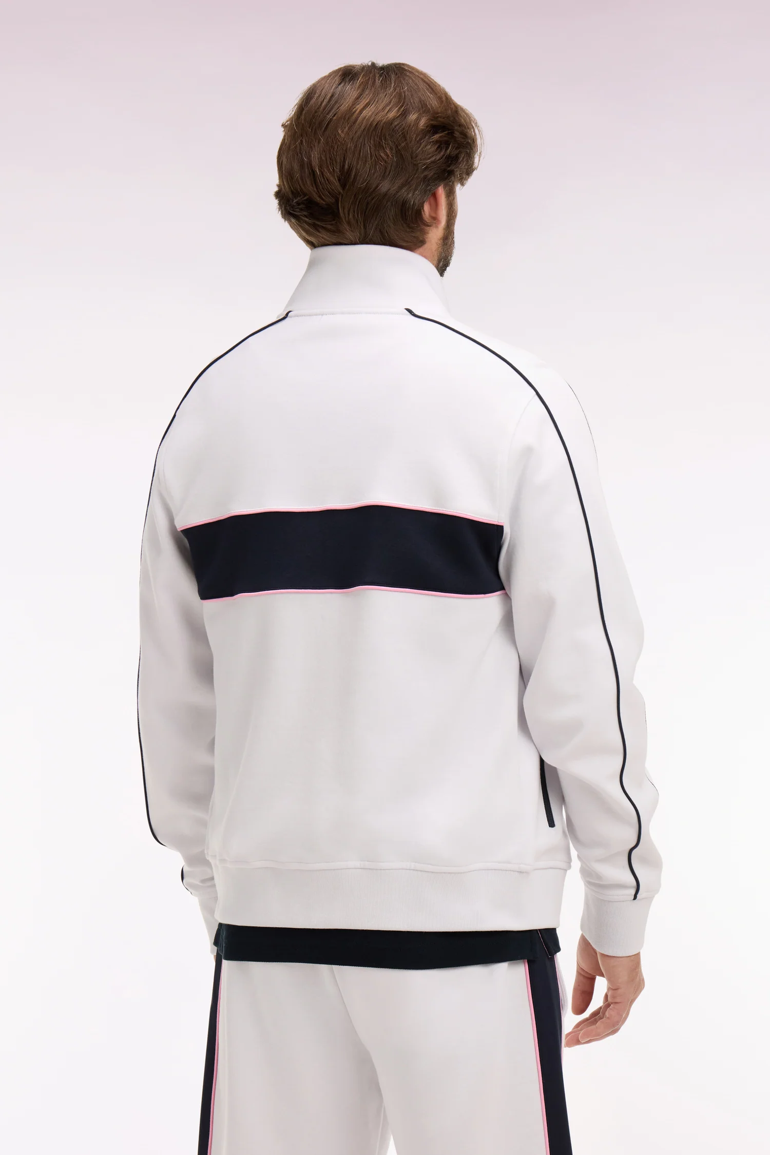 Sweatshirt zippé en molleton blanc - Image 5