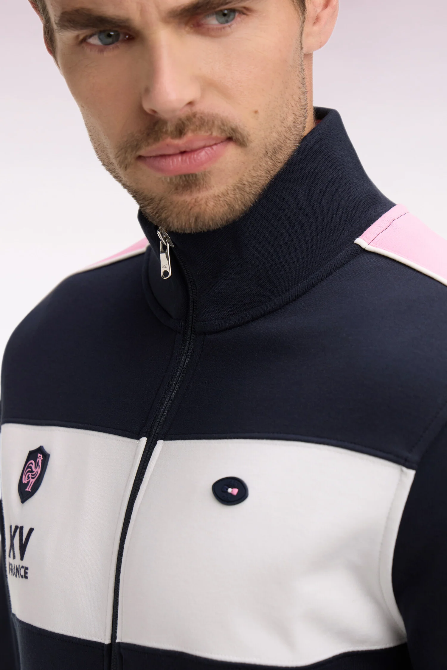 Sweatshirt zippé XV de France marine coupe regular - Image 4