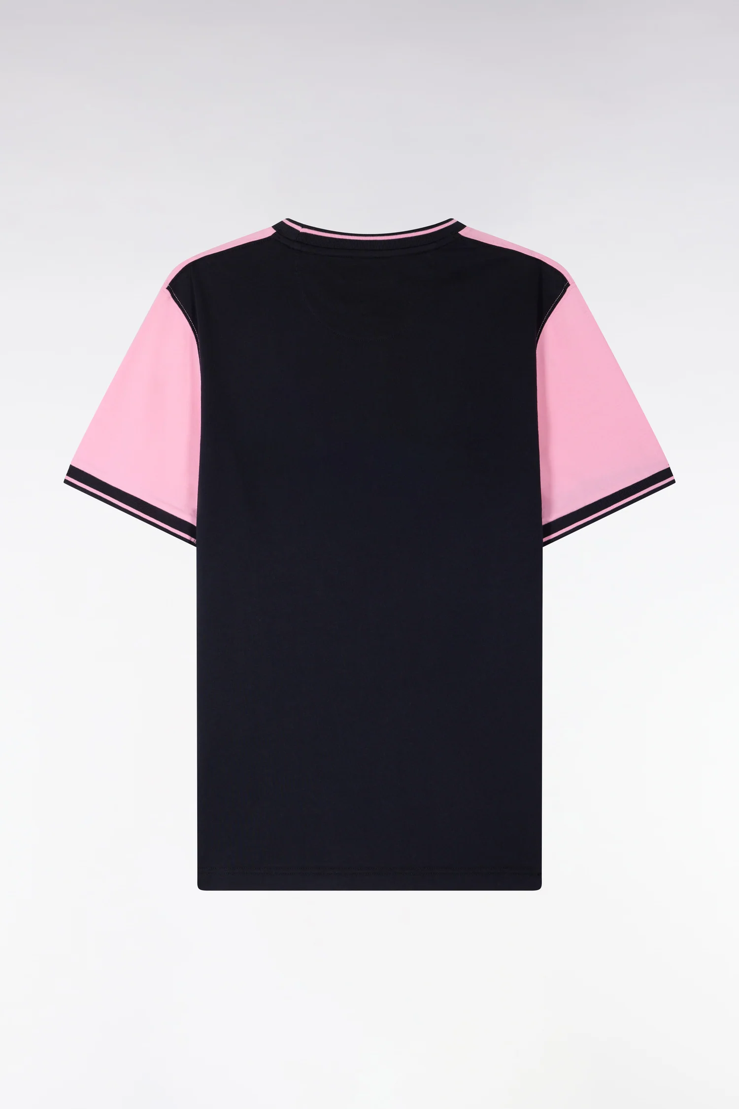 T-shirt à manches courtes en bicolore rose et marine coupe regular - Image 2
