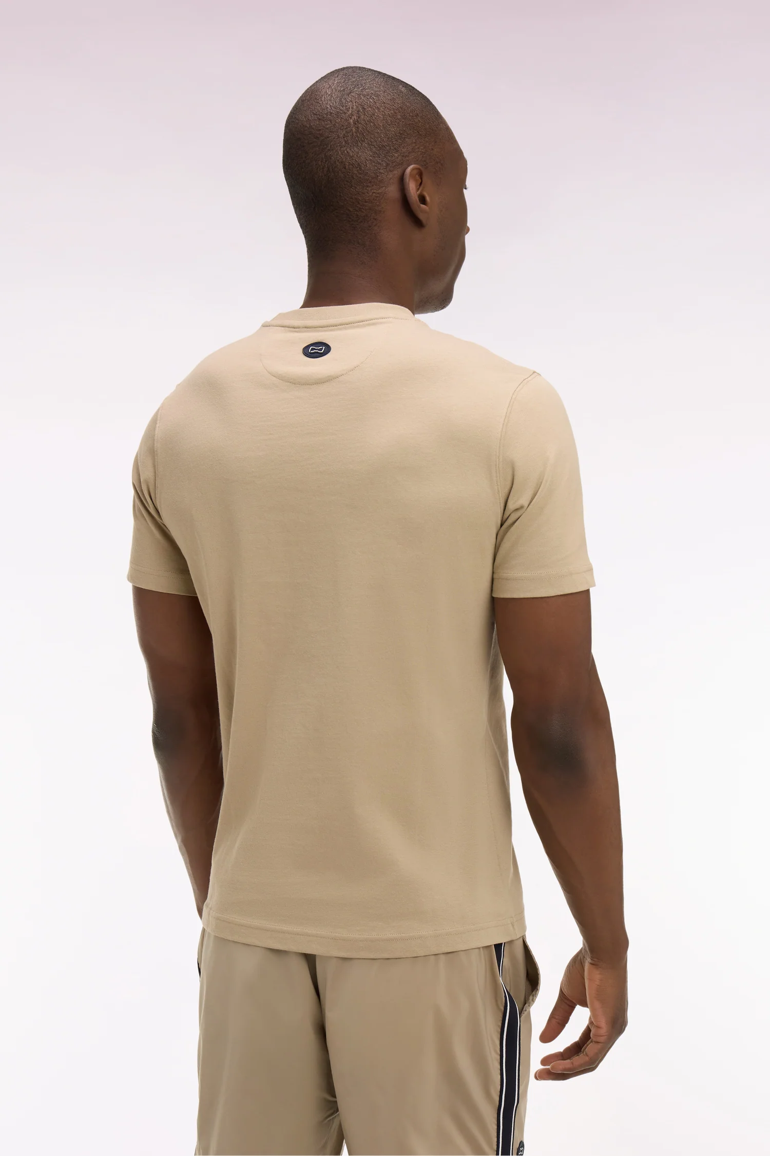 T-shirt à manches courtes en coton beige sérigraphié coupe regular - Image 5