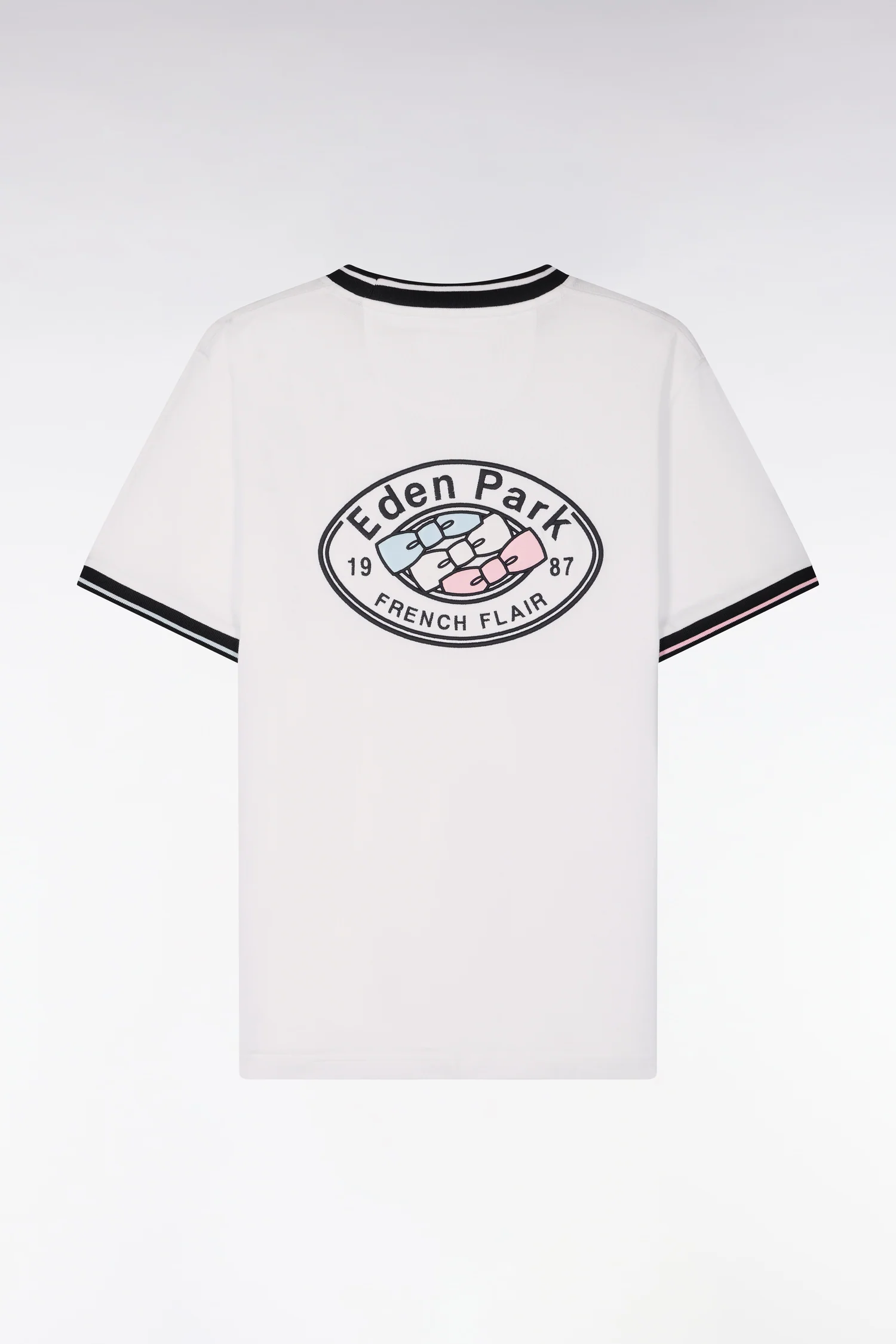 T-shirt à manches courtes en coton blanc brodé coupe regular - Image 2