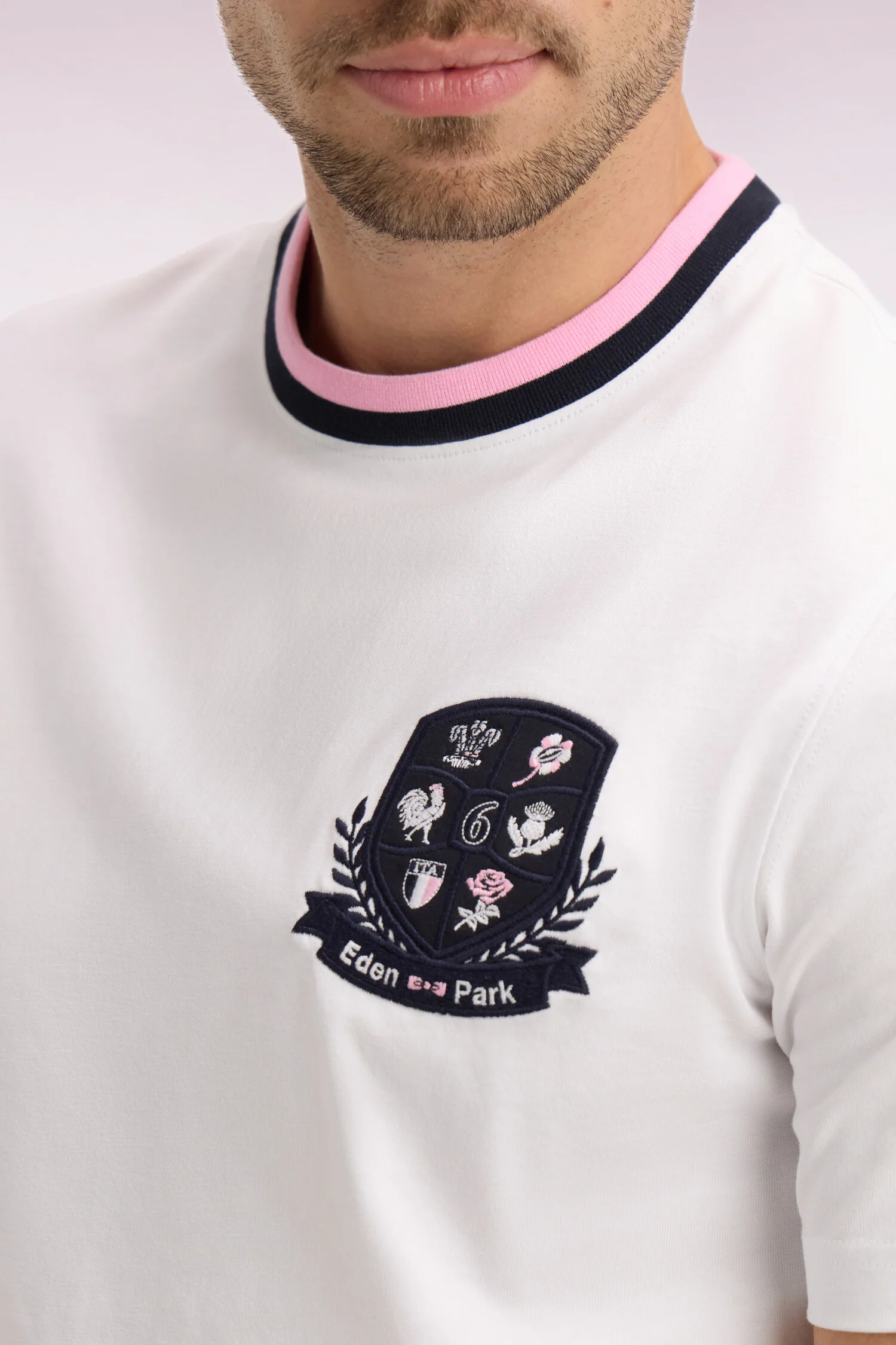 T-shirt à manches courtes en coton blanc écusson 6 Nations coupe regular - Image 4