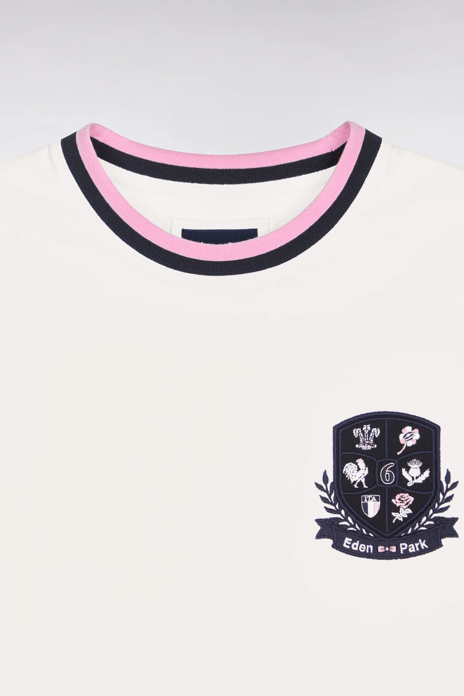T-shirt à manches courtes en coton blanc écusson 6 Nations coupe regular - Image 6
