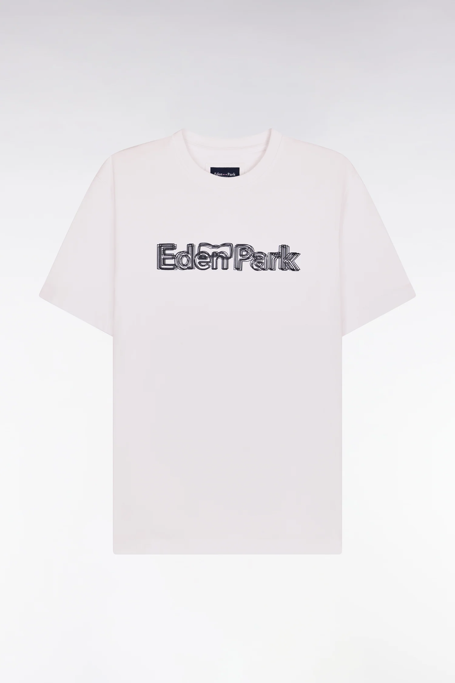 T-shirt à manches courtes en coton blanc sérigraphié coupe regular - Image 2