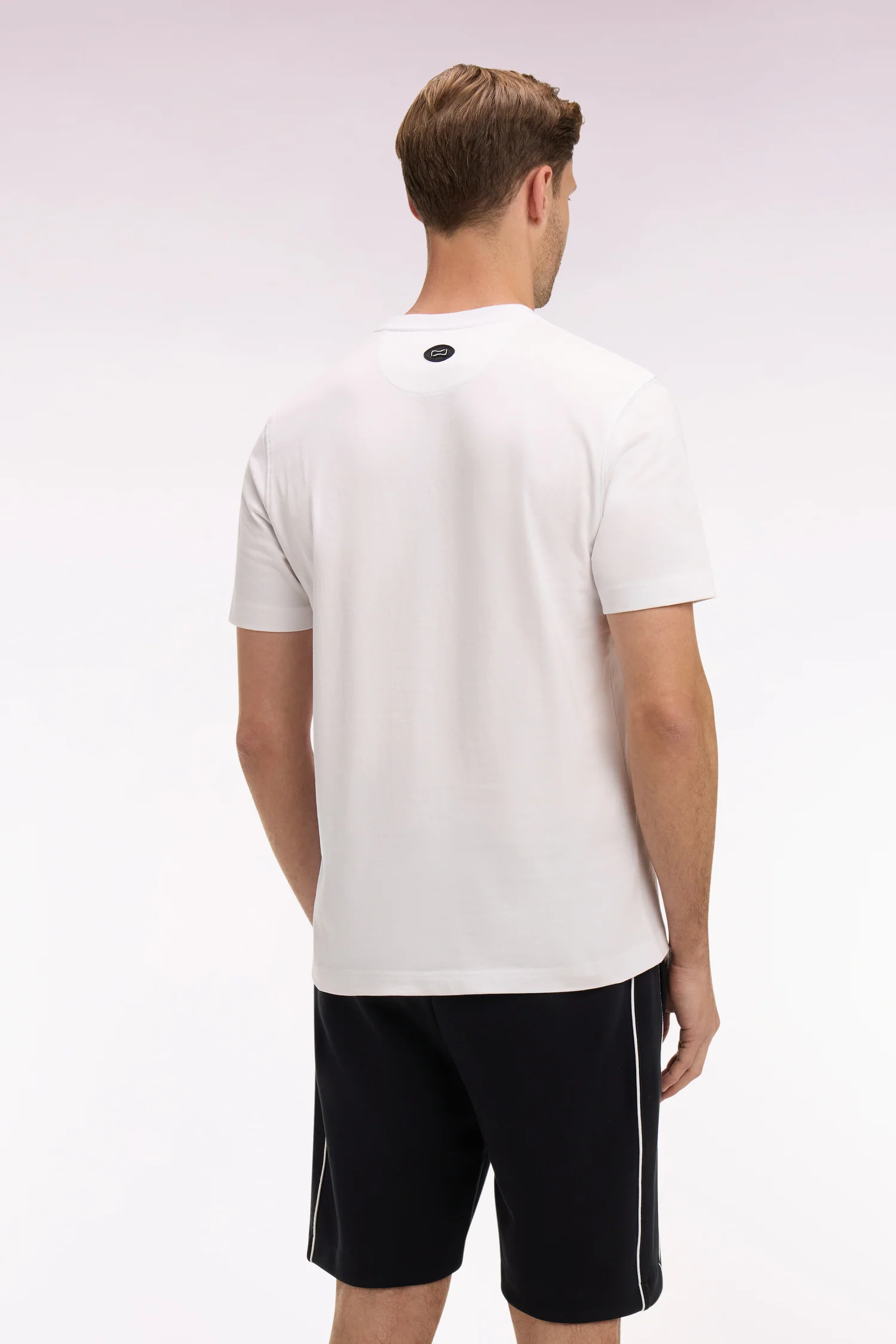 T-shirt à manches courtes en coton blanc sérigraphié coupe regular - Image 5