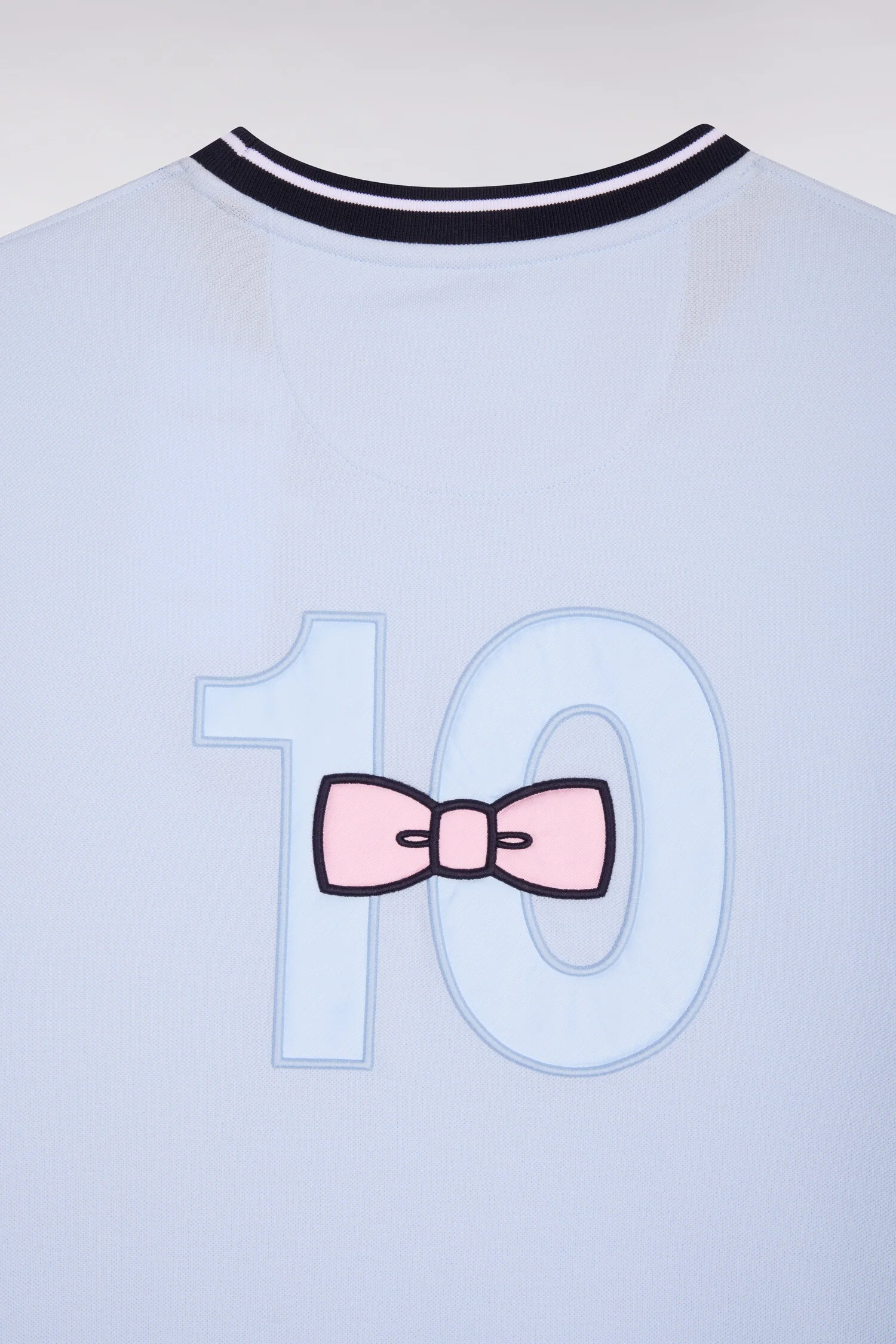 T-shirt à manches courtes en coton ciel bicolore brodé coupe regular - Image 6