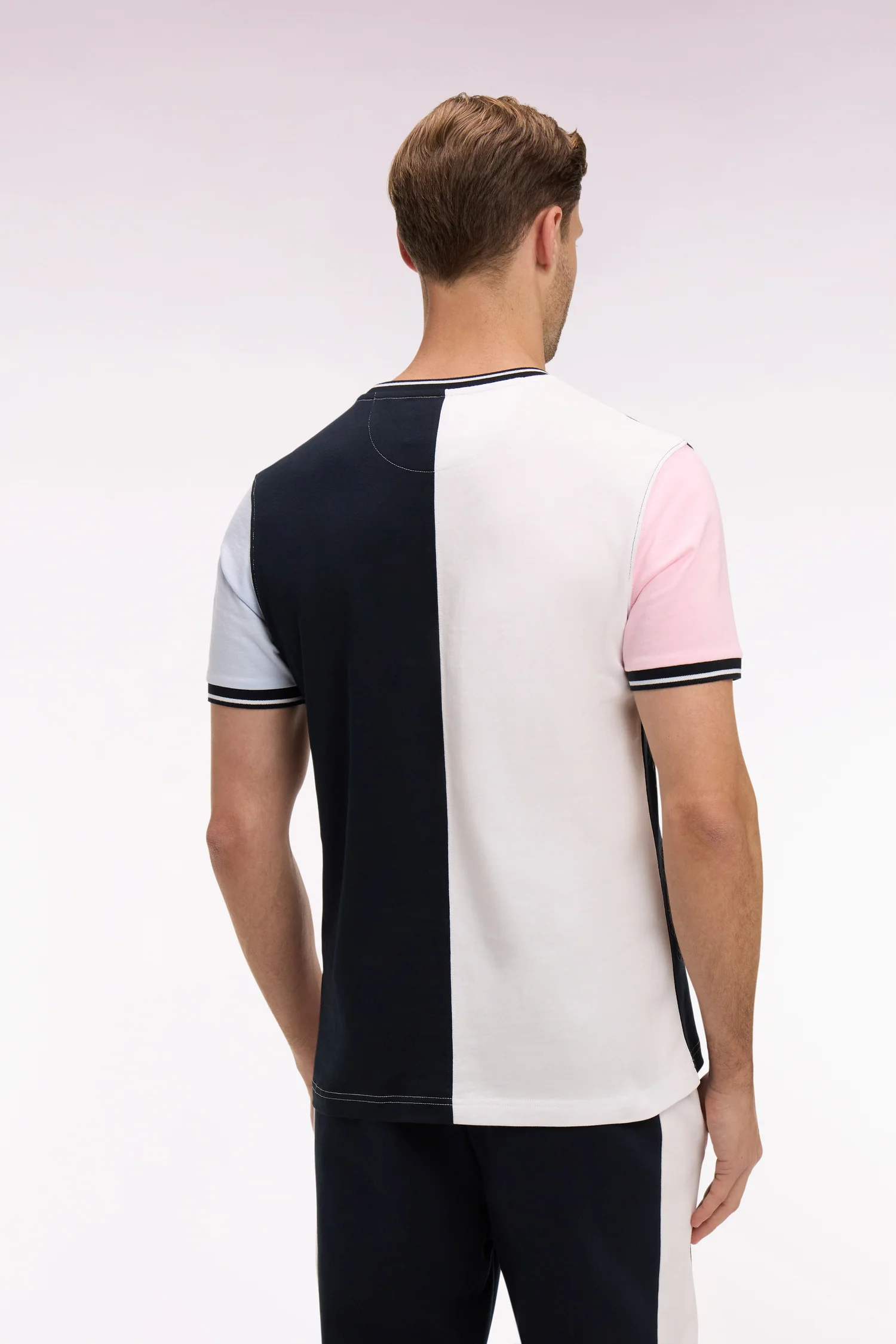 T-shirt à manches courtes en coton colorblock coupe regular - Image 5
