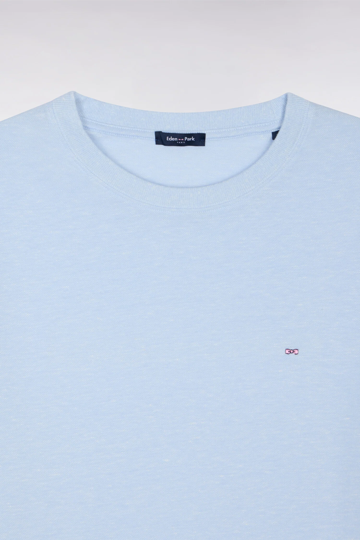 T-shirt à manches courtes en coton et lin ciel coupe regular - Image 6