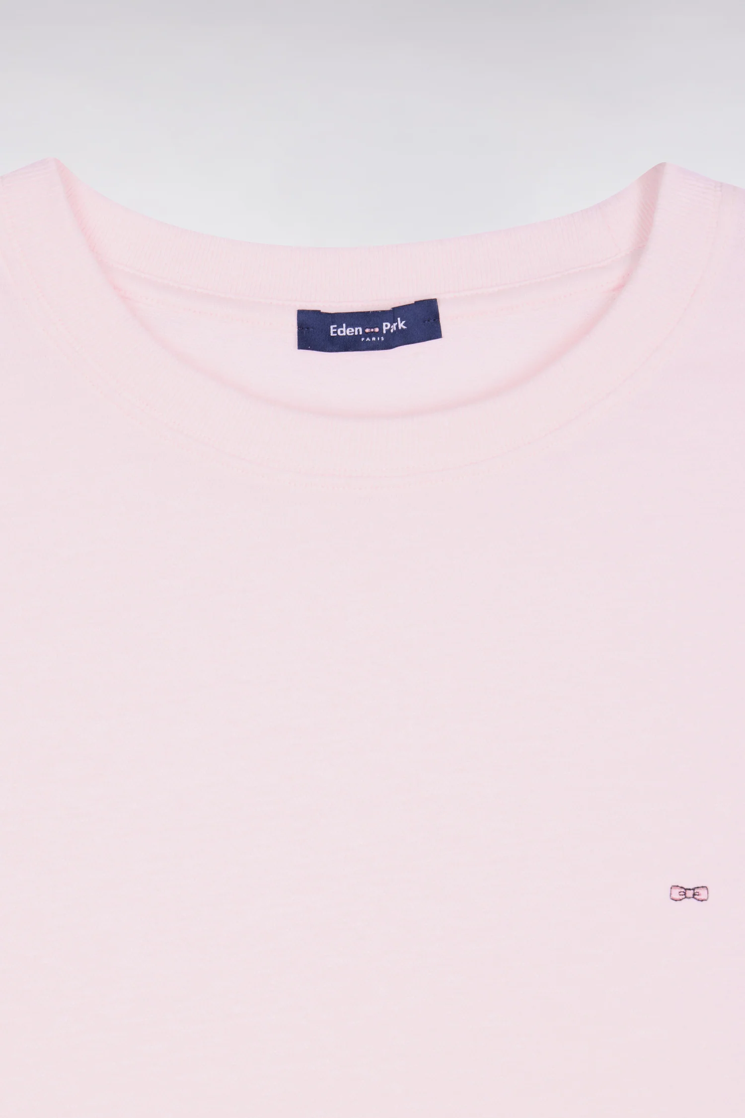 T-shirt à manches courtes en coton et lin rose coupe regular - Image 6