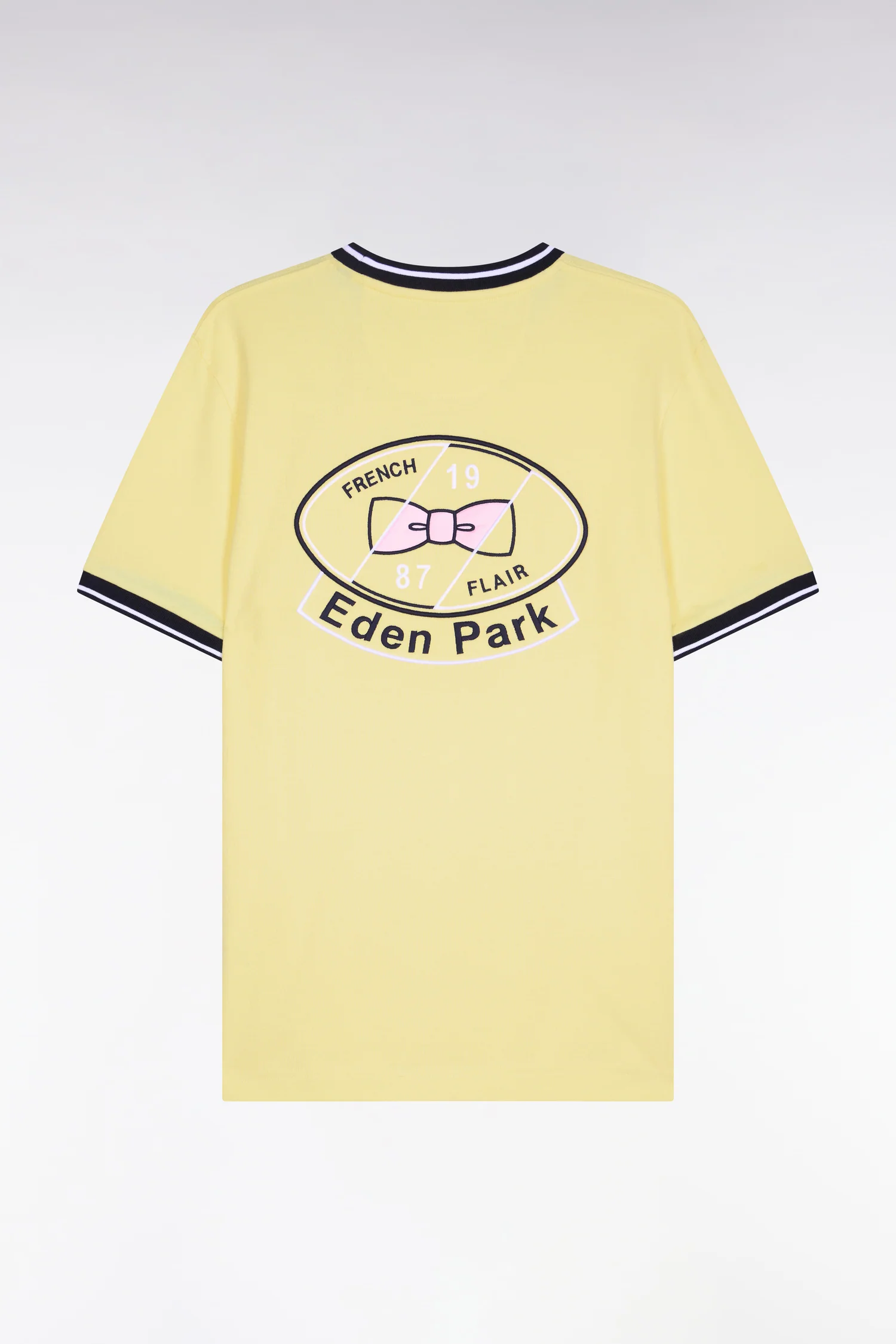 T-shirt à manches courtes en coton jaune brodé coupe regular - Image 2