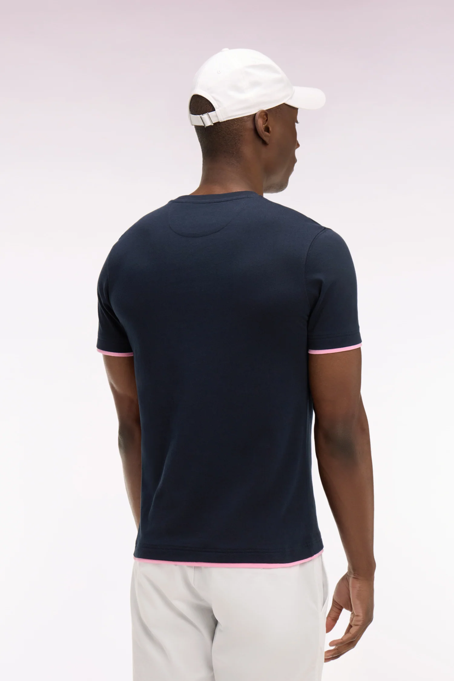 T-shirt à manches courtes en coton marine broderie Eden Park coupe regular - Image 5