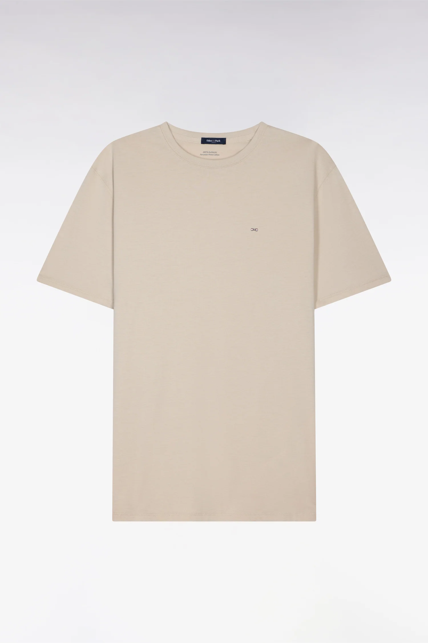 T-shirt à manches courtes en coton Pima beige coupe regular - Image 2