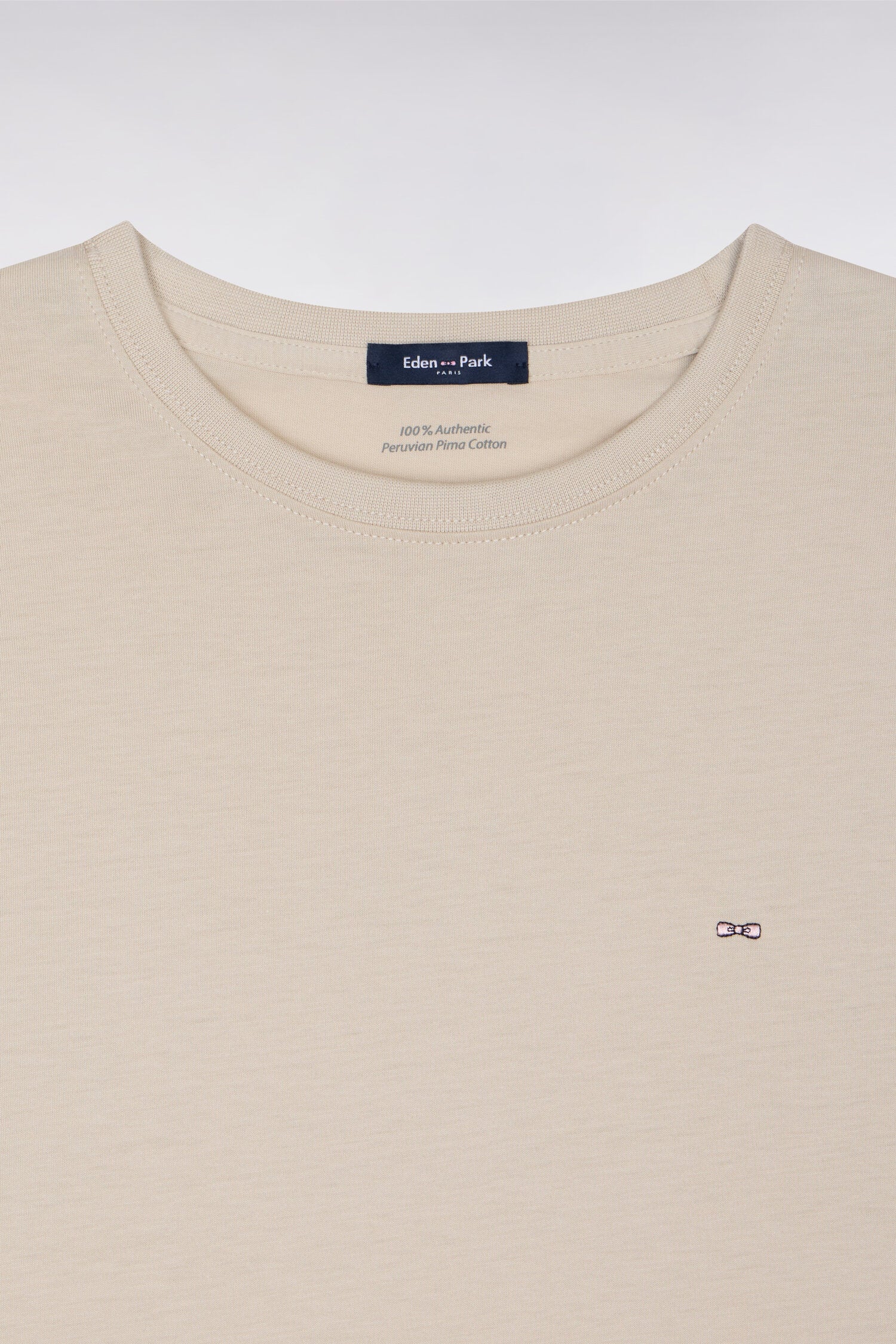 T-shirt à manches courtes en coton Pima beige coupe regular - Image 6