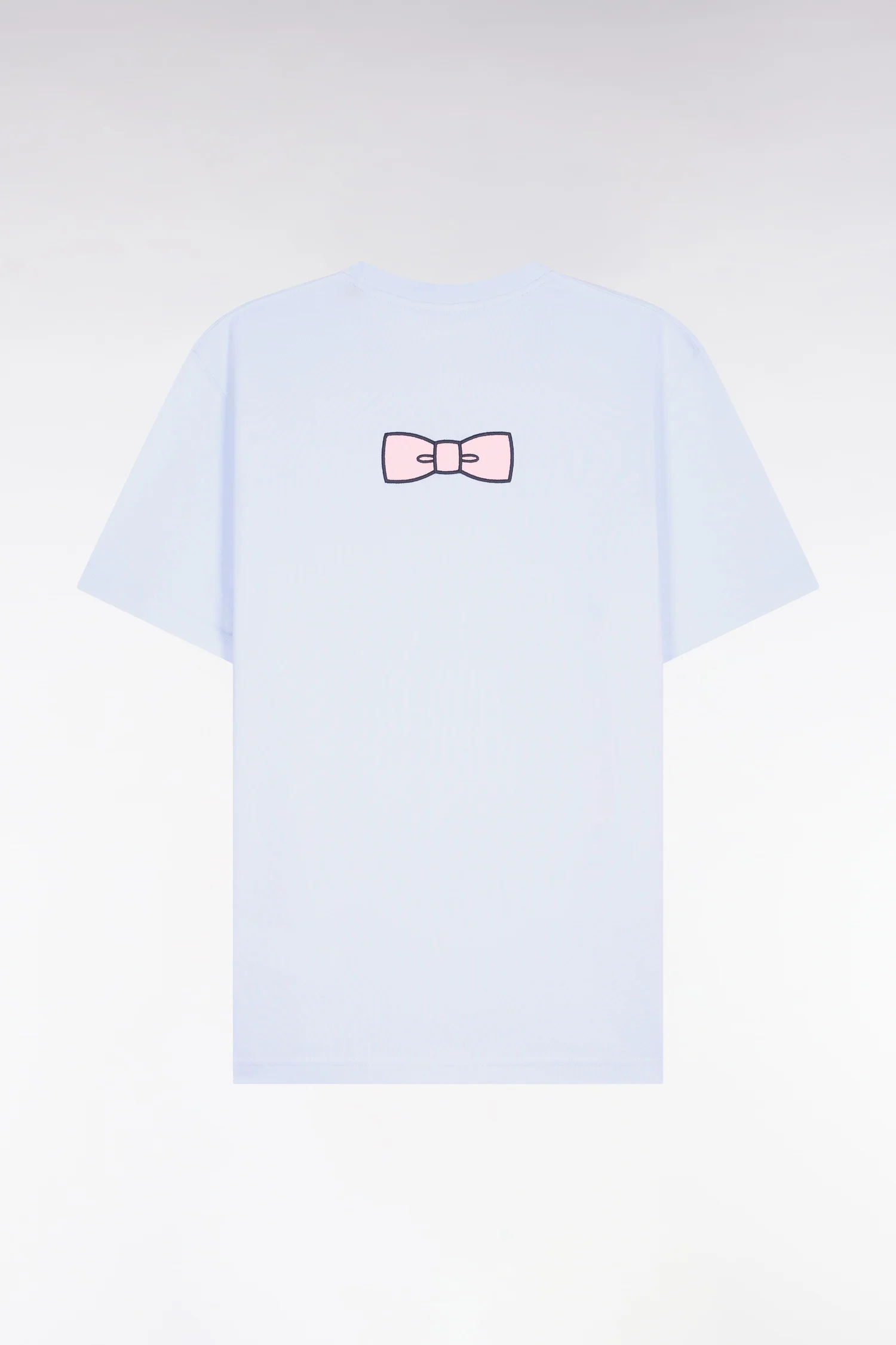 T-shirt à manches courtes en coton Pima bleu ciel brodé coupe regular - Image 2