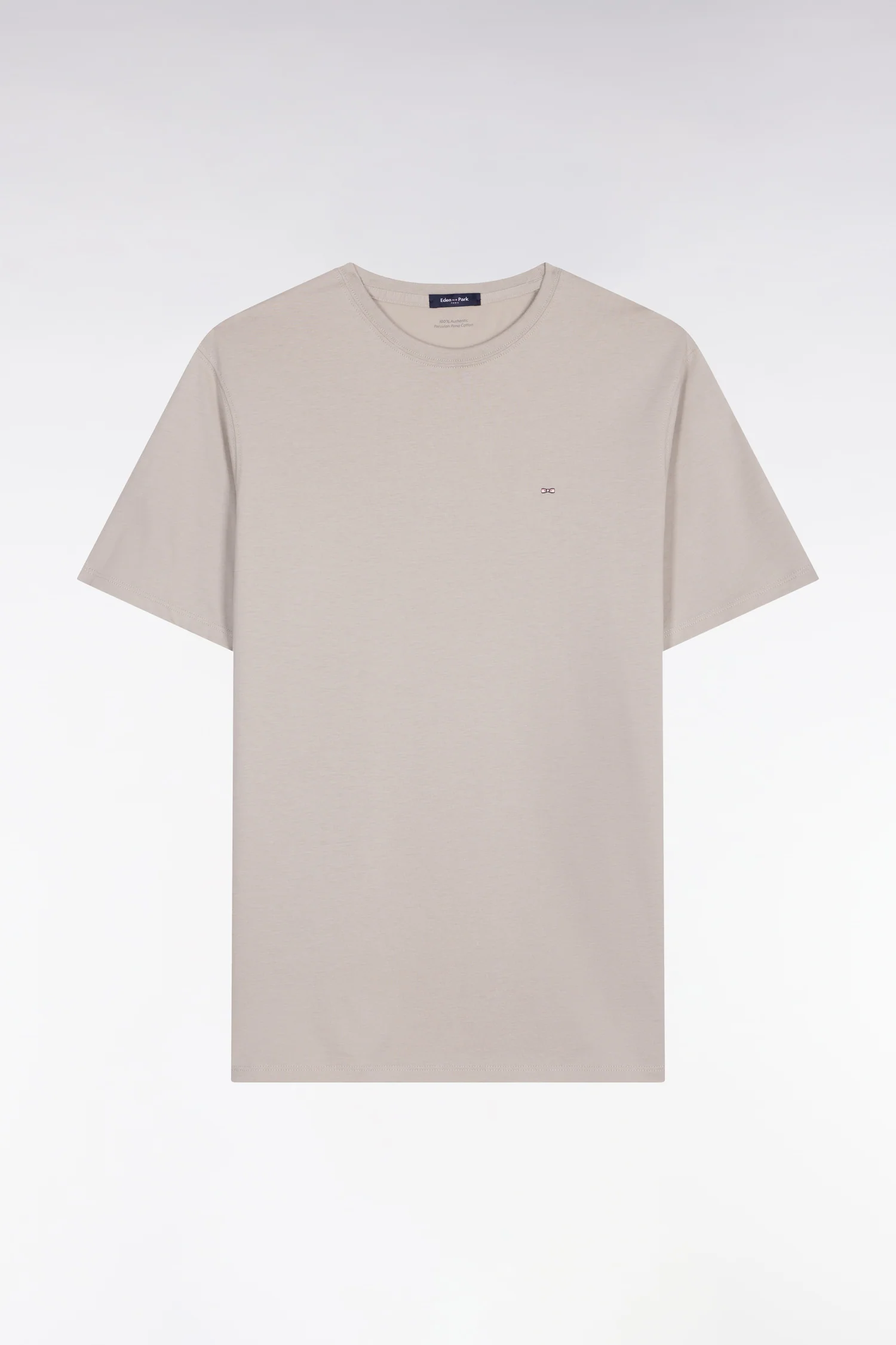 T-shirt à manches courtes en coton Pima gris clair coupe regular - Image 2