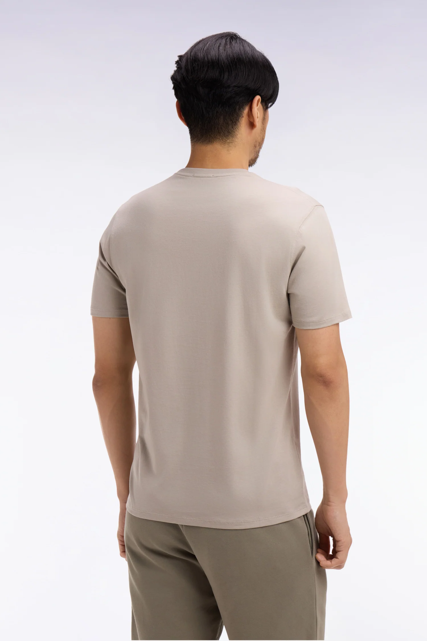 T-shirt à manches courtes en coton Pima gris clair coupe regular - Image 5