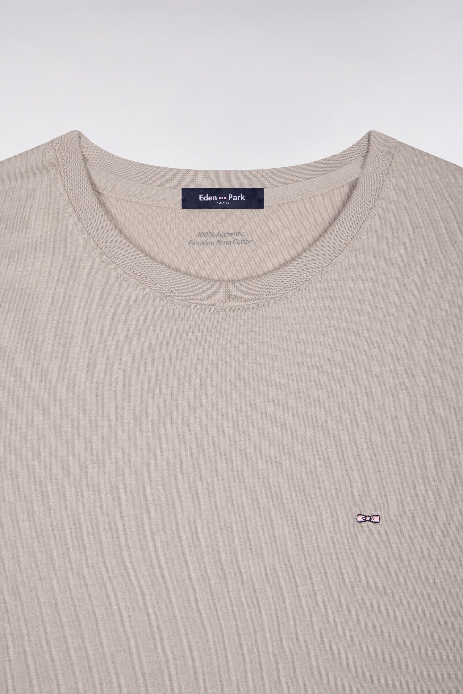 T-shirt à manches courtes en coton Pima gris clair coupe regular - Image 6