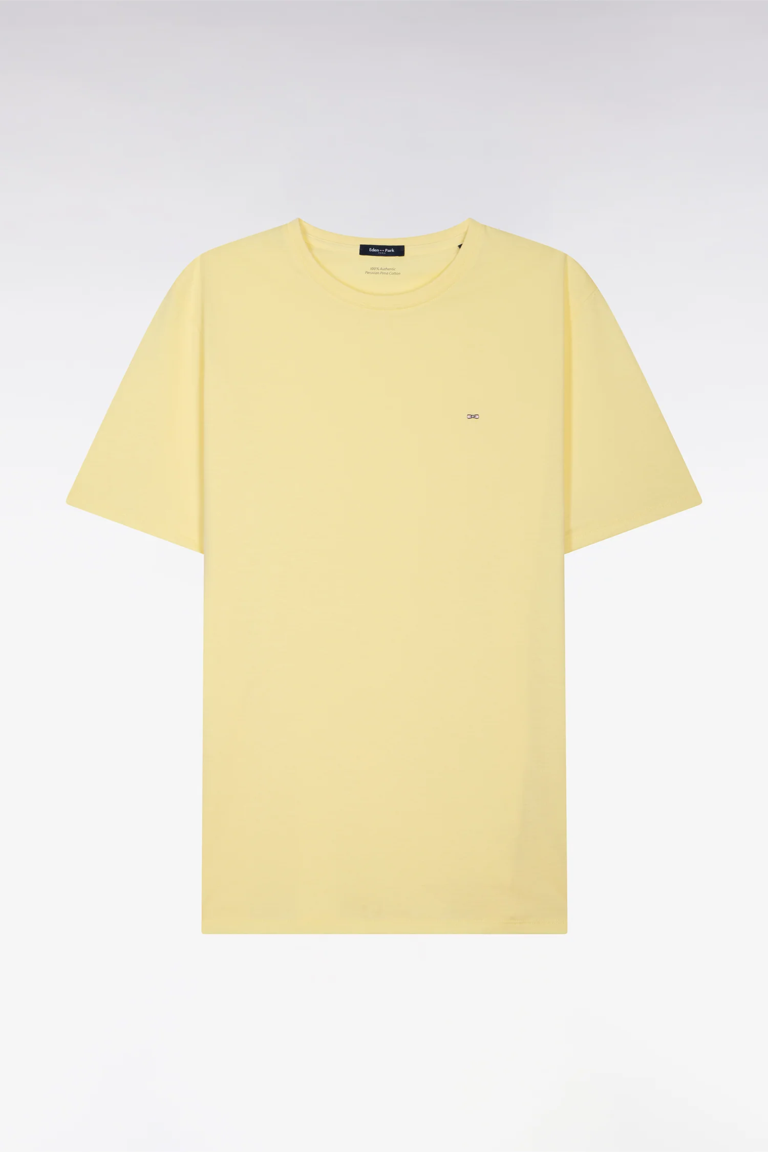 T-shirt à manches courtes en coton Pima jaune clair coupe regular - Image 2