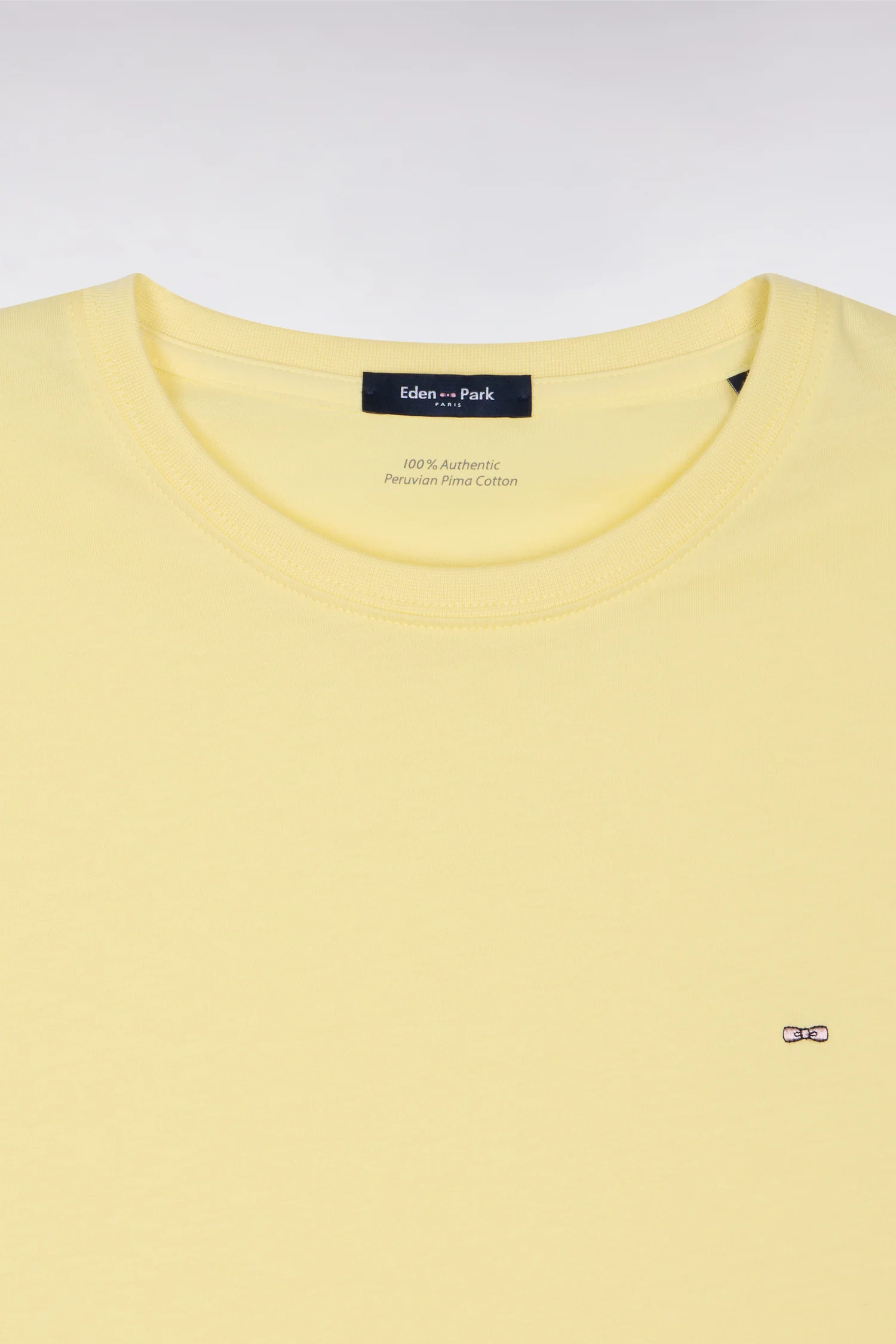 T-shirt à manches courtes en coton Pima jaune clair coupe regular - Image 6