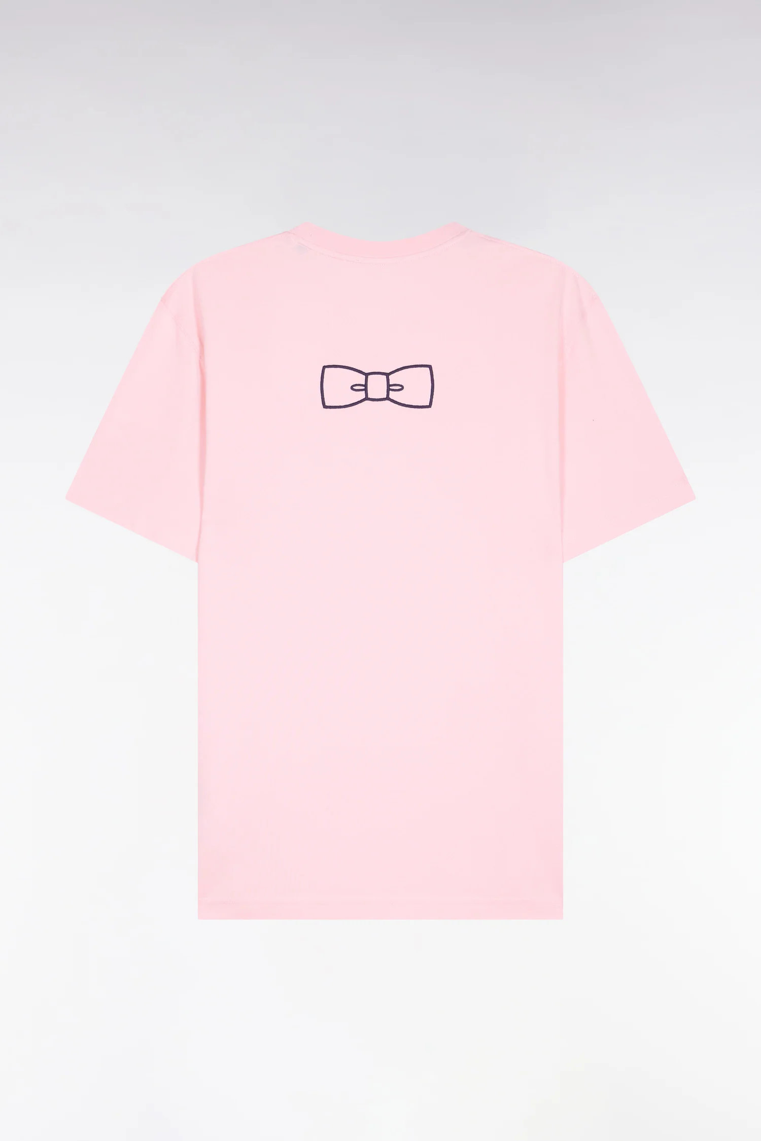 T-shirt à manches courtes en coton Pima rose brodé coupe regular - Image 2