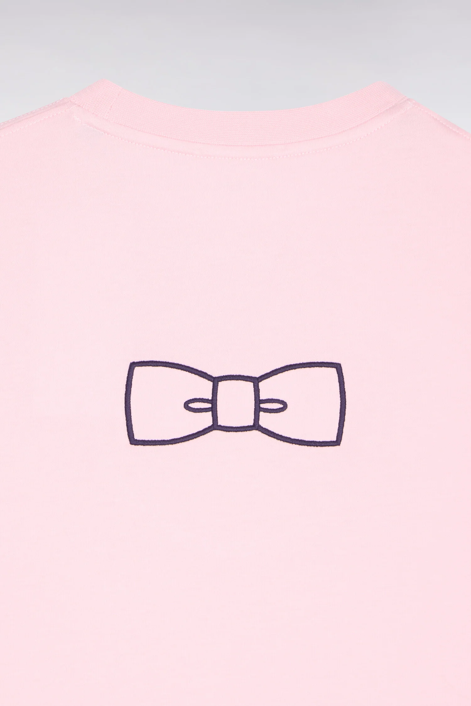 T-shirt à manches courtes en coton Pima rose brodé coupe regular - Image 6