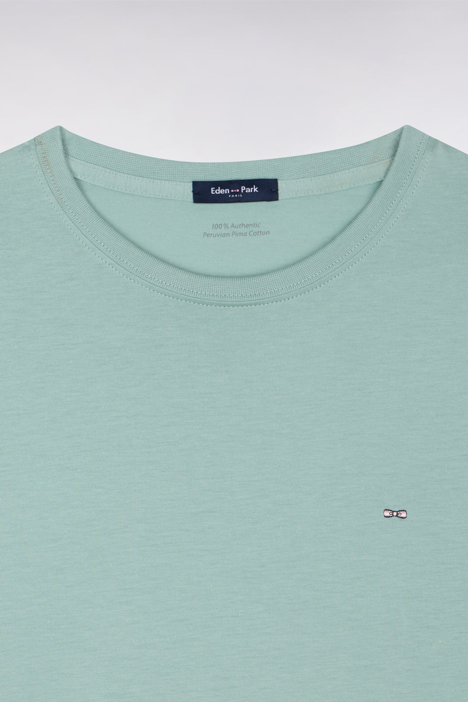 T-shirt à manches courtes en coton Pima vert d'eau coupe regular - Image 6
