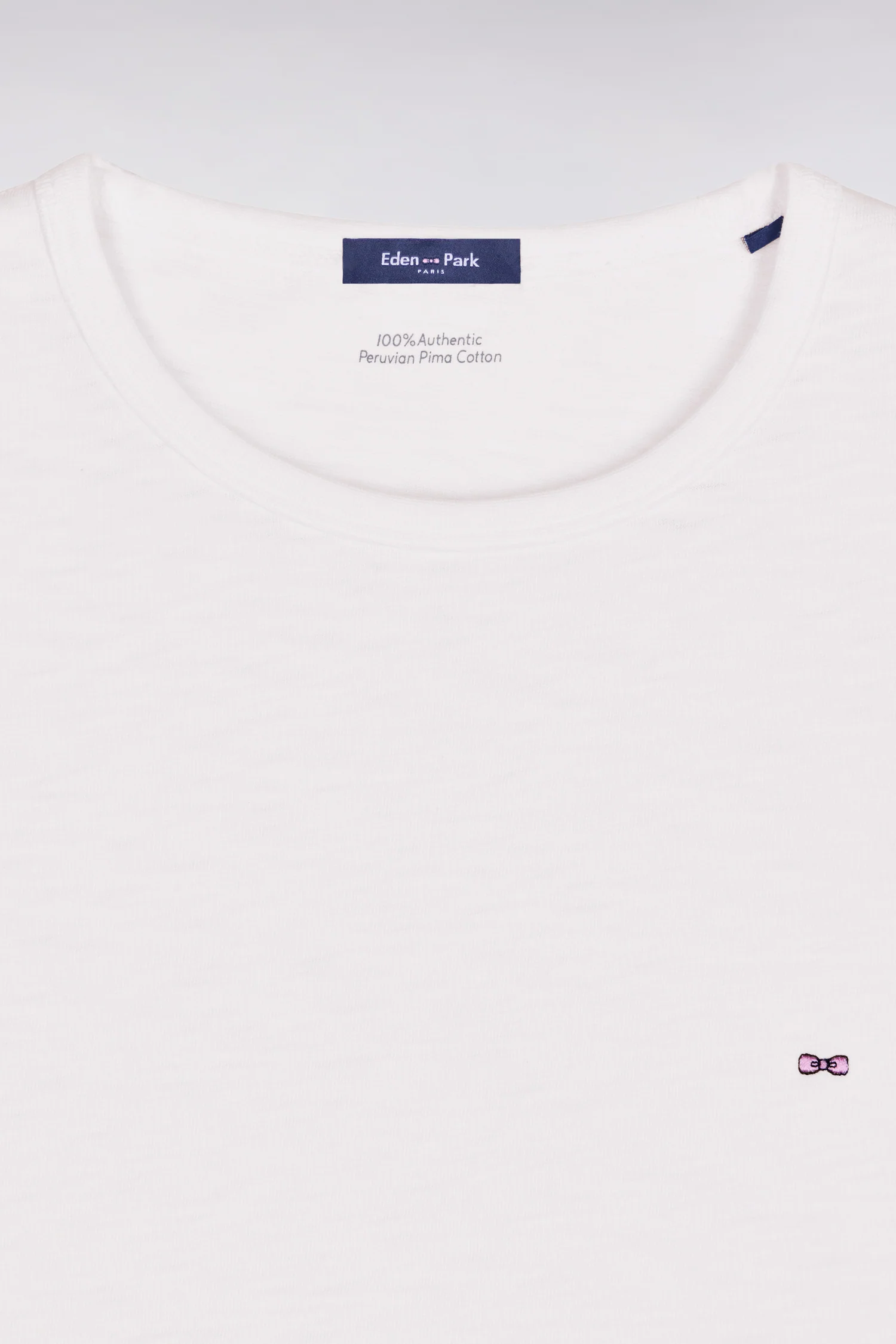 T-shirt à manches courtes en jersey de coton slub blanc coupe regular - Image 6