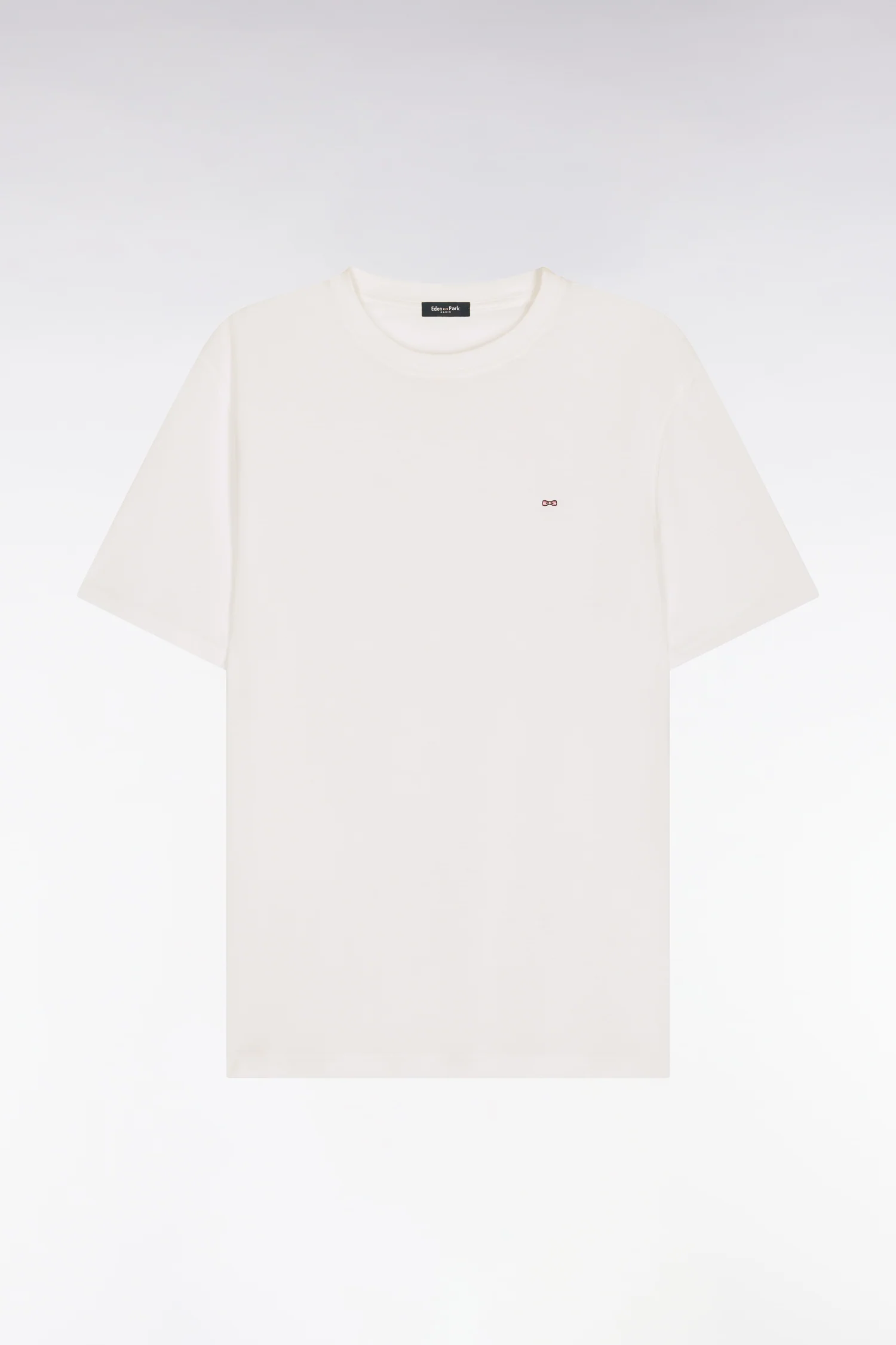T-shirt à manches courtes en lyocell et coton blanc coupe regular - Image 2