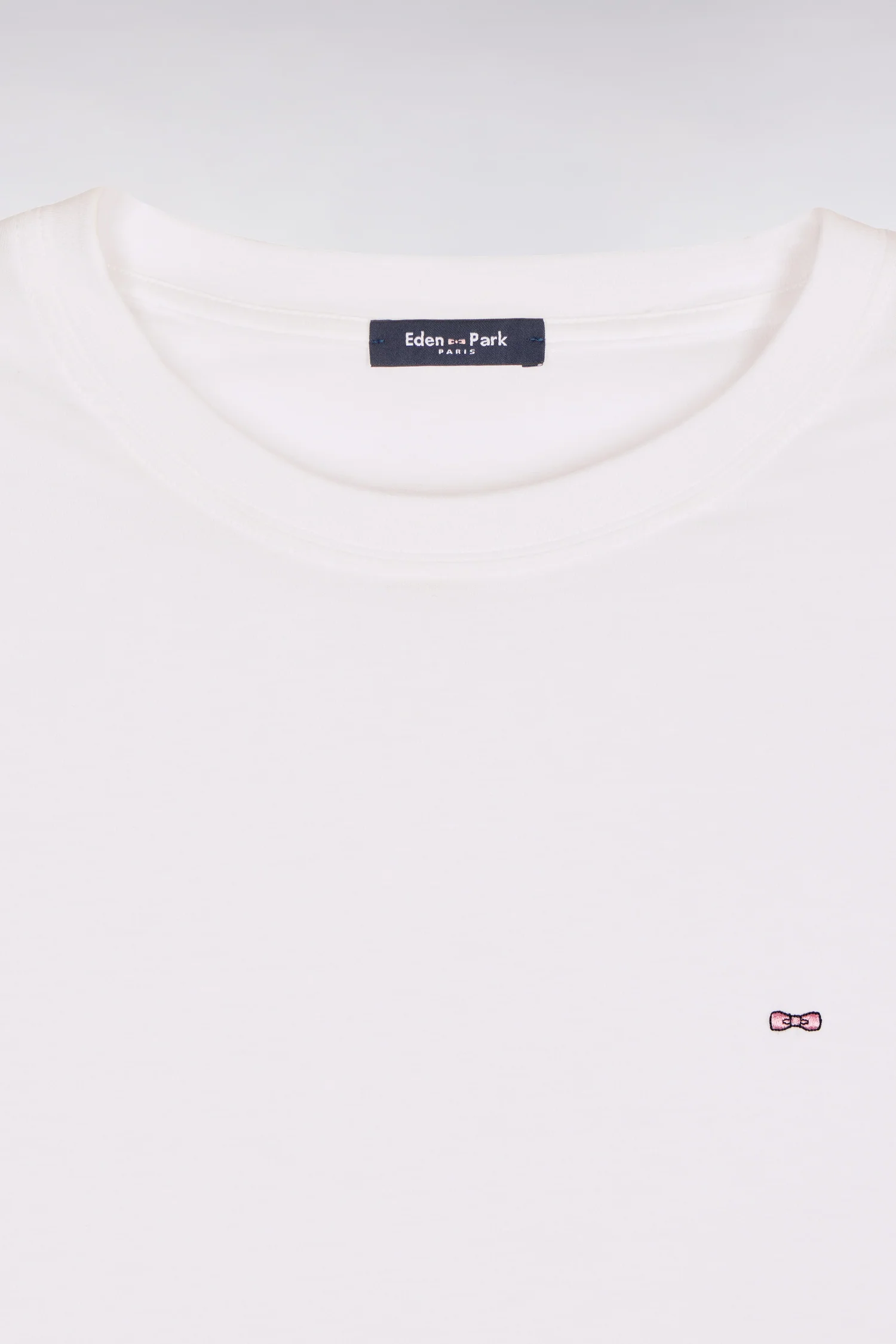 T-shirt à manches courtes en lyocell et coton blanc coupe regular - Image 6