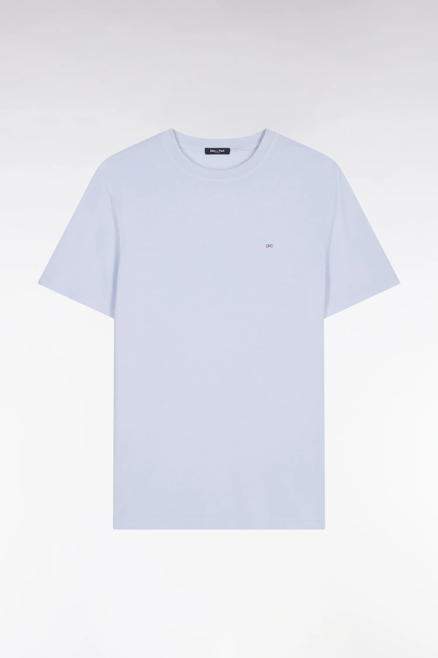 T-shirt à manches courtes en lyocell et coton gris clair coupe regular - Image 2