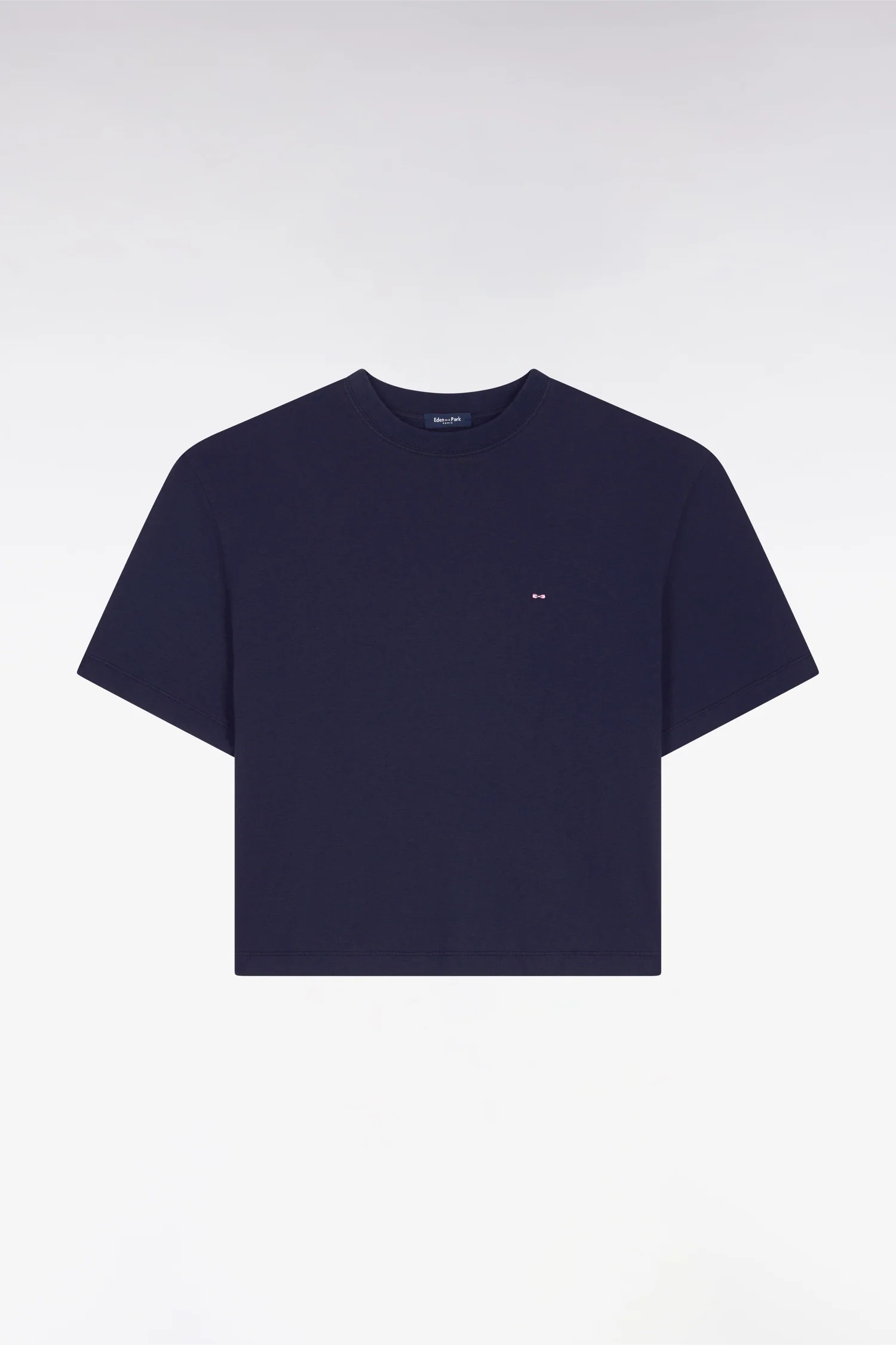 T-shirt à manches courtes en lyocell et coton marine coupe oversized - Image 2
