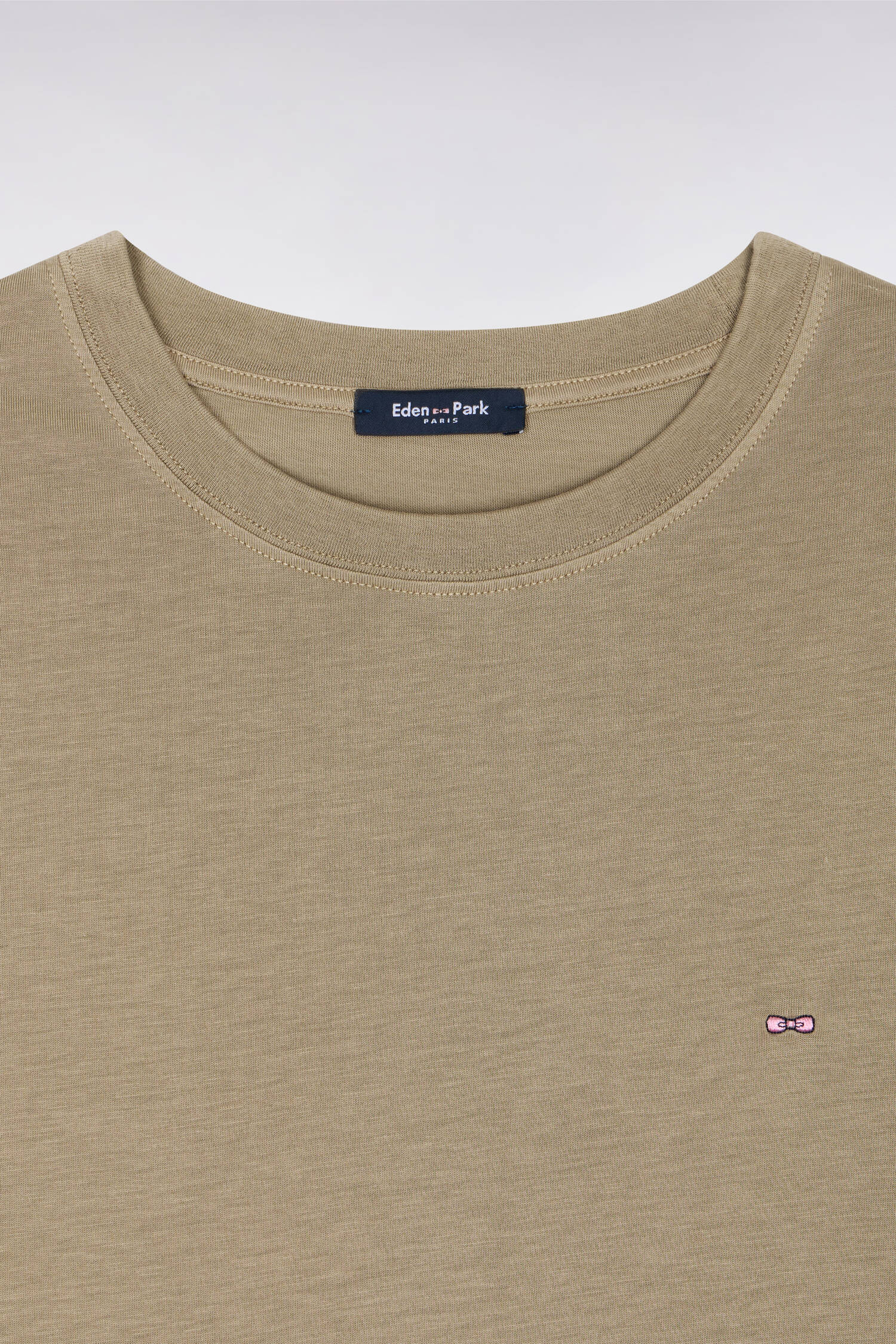 T-shirt à manches courtes en lyocell et coton marron coupe regular - Image 6