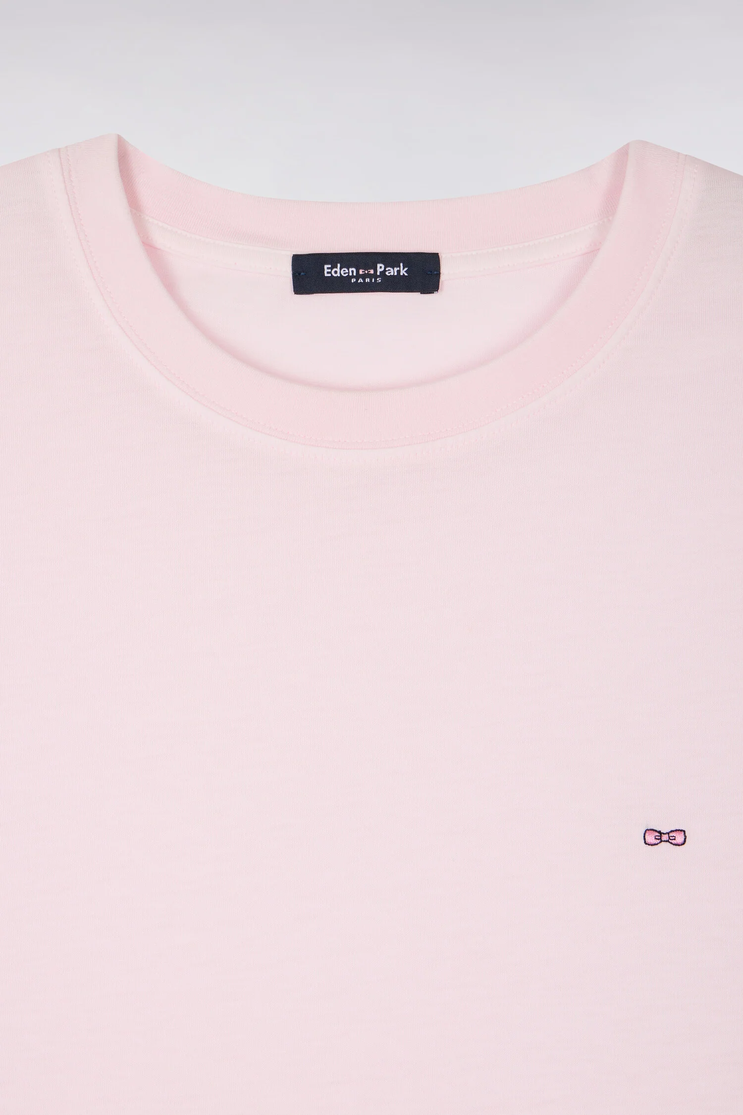 T-shirt à manches courtes en lyocell et coton rose coupe regular - Image 6