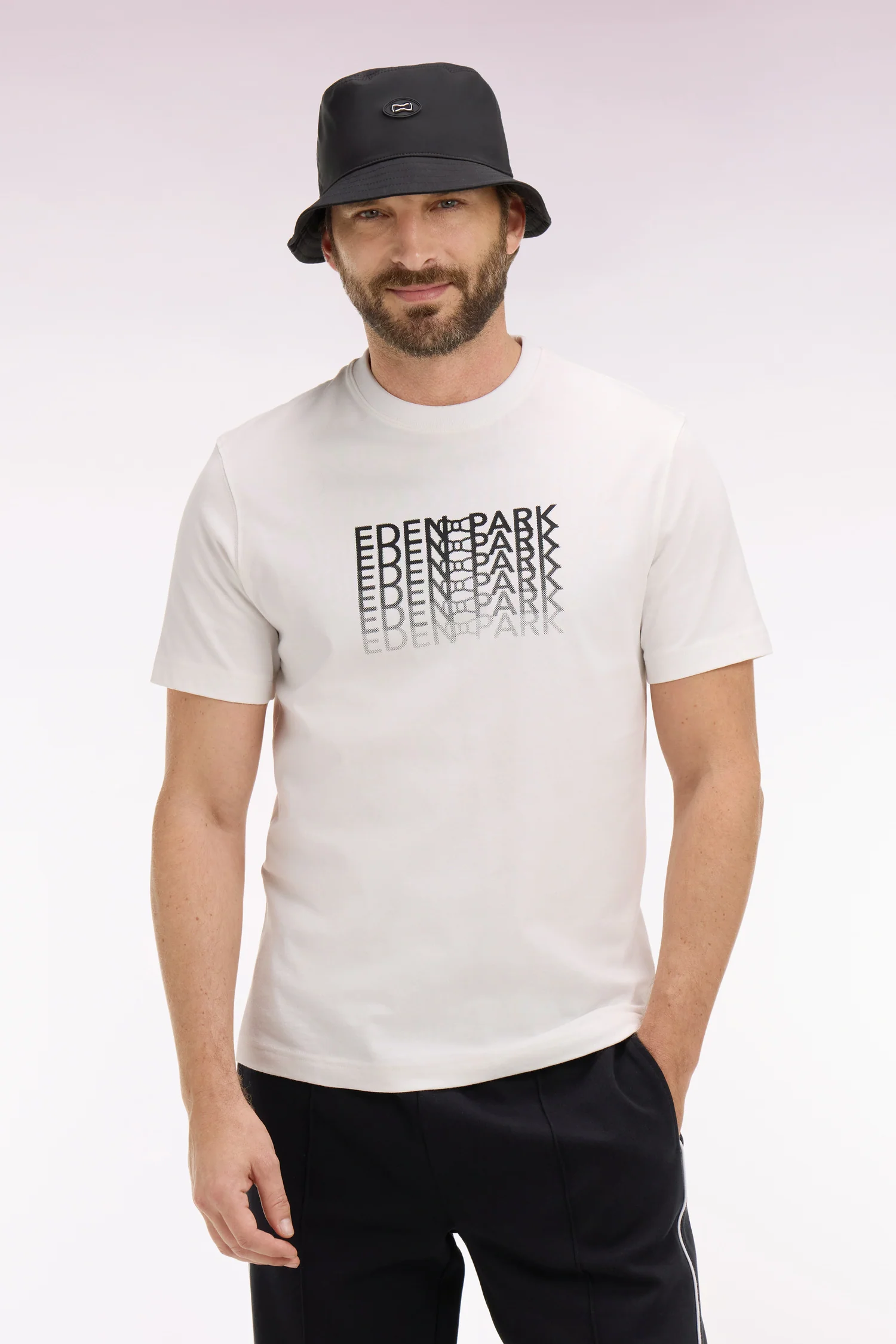 T-shirt à manches courtes sérigraphié noir coupe regular - Image 3