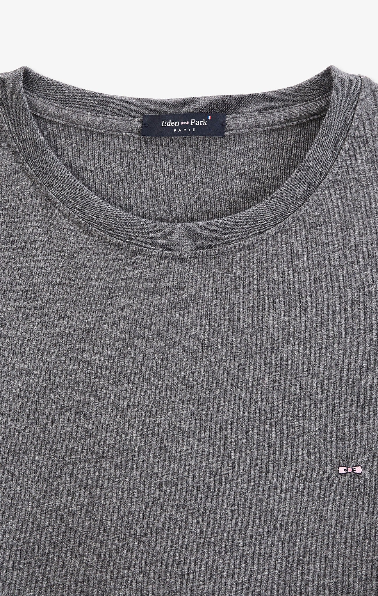 T-shirt gris col rond à manches longues - Image 5