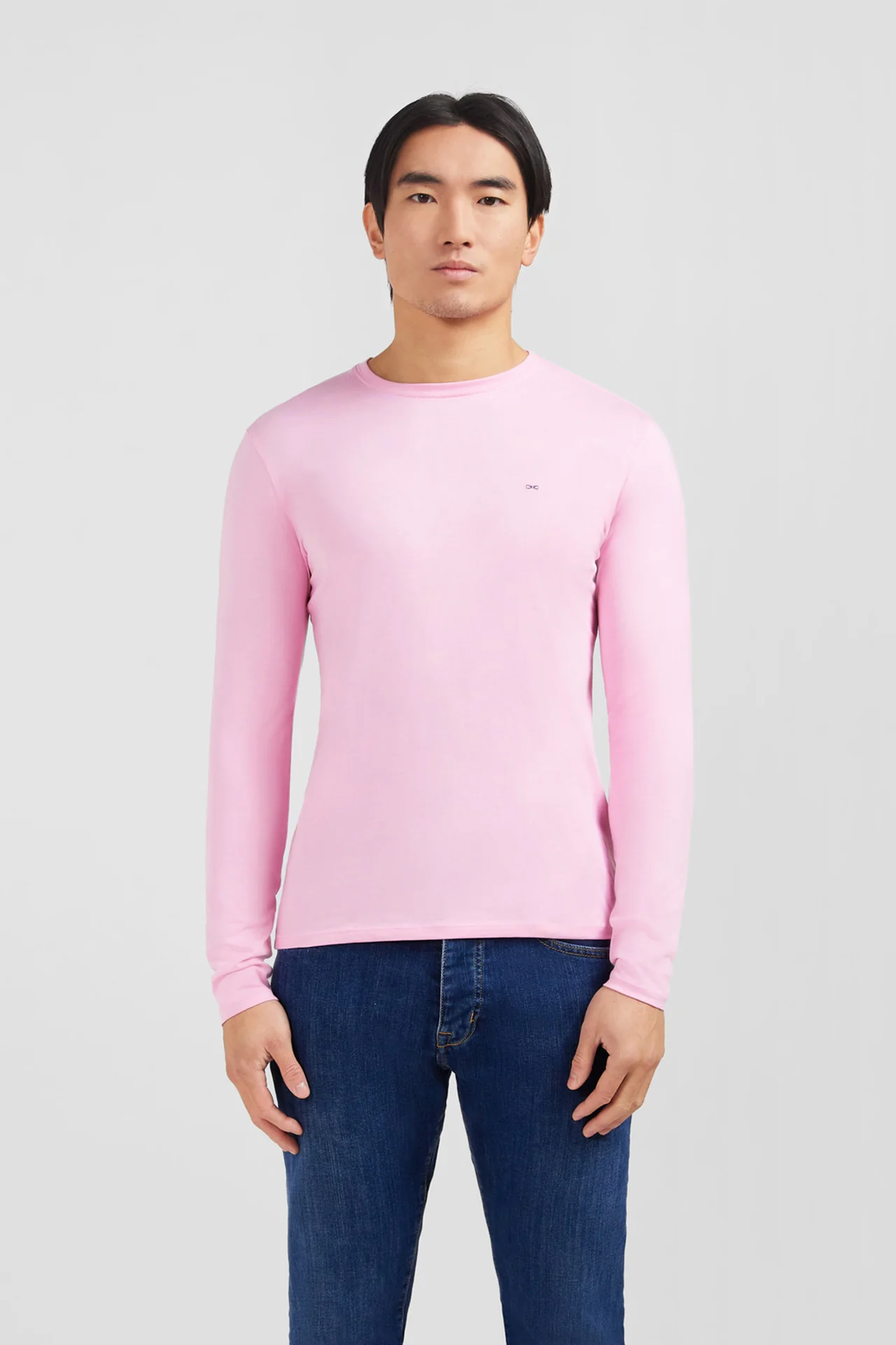 T-shirt rose col rond à manches longues - Image 3