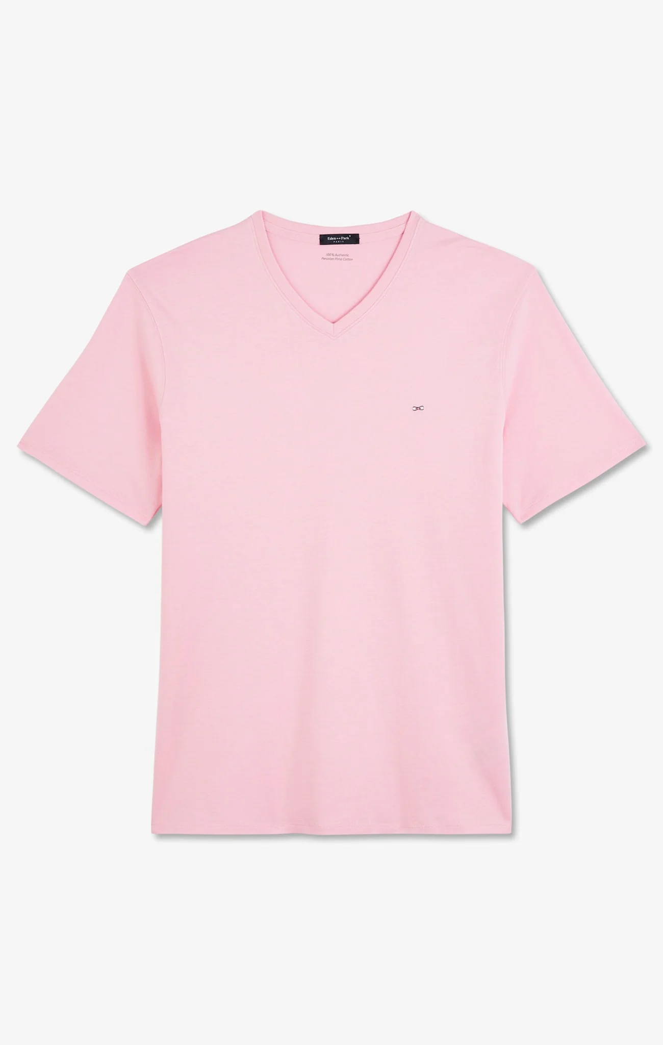 T-shirt rose col V à manches courtes - Image 2
