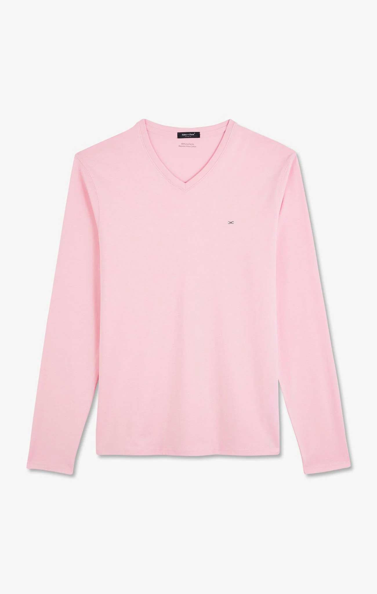 T-shirt rose col V à manches longues - Image 2