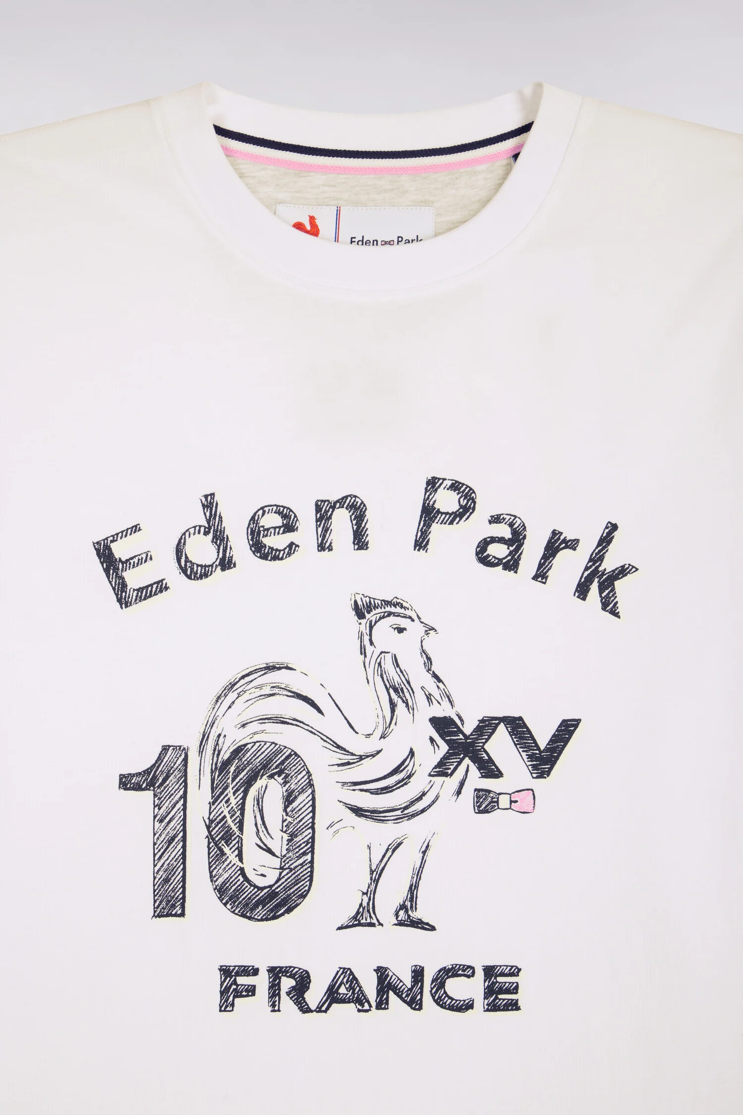 T-shirt XV de France à manches courtes en coton blanc sérigraphié coupe regular - Image 6