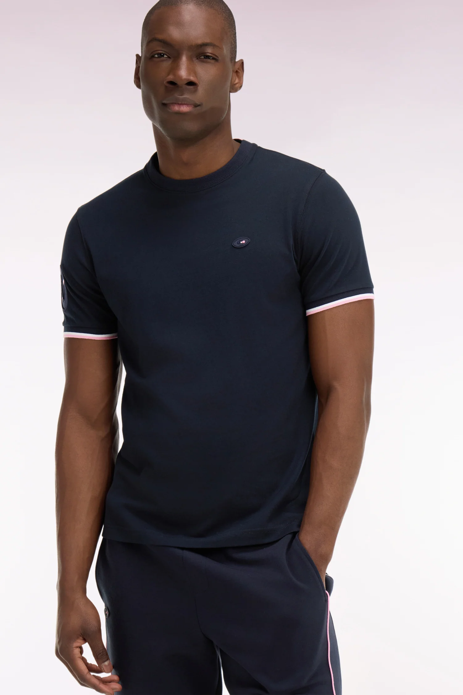T-shirt XV de France à manches courtes en coton marine coupe regular