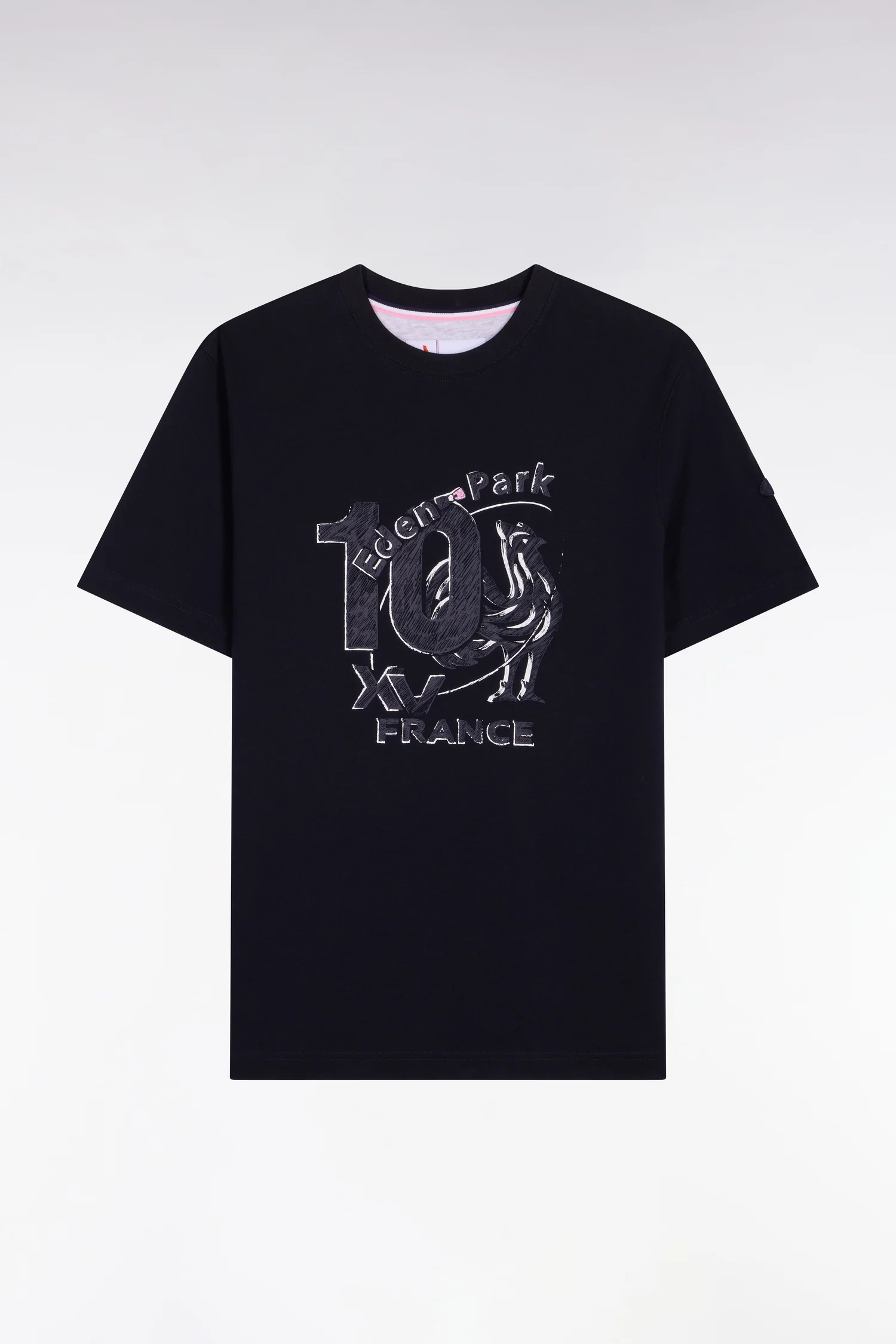 T-shirt XV de France à manches courtes en coton marine sérigraphié coupe regular - Image 2